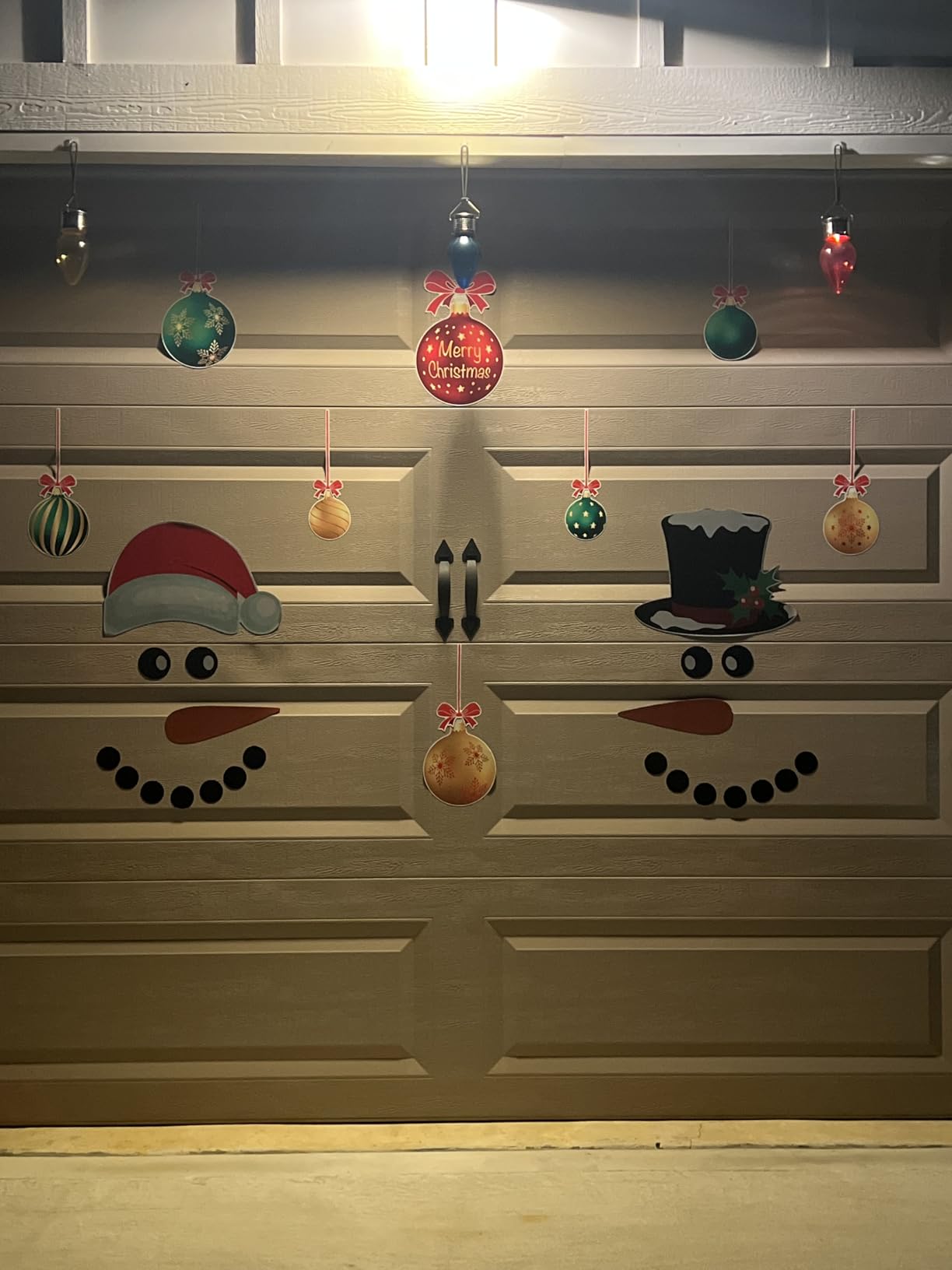 WINSOON for 2 Cars Magnetic Decorative Garage Door Hardware Couch House 12 Pieces Curb Appeal Faux Hinges Handles Accents Hardware Kit, Black customer photo 1