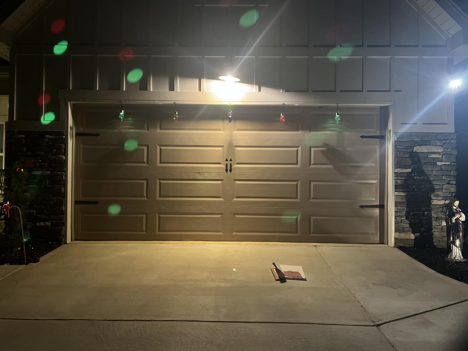 WINSOON for 2 Cars Magnetic Decorative Garage Door Hardware Couch House 12 Pieces Curb Appeal Faux Hinges Handles Accents Hardware Kit, Black customer photo 2