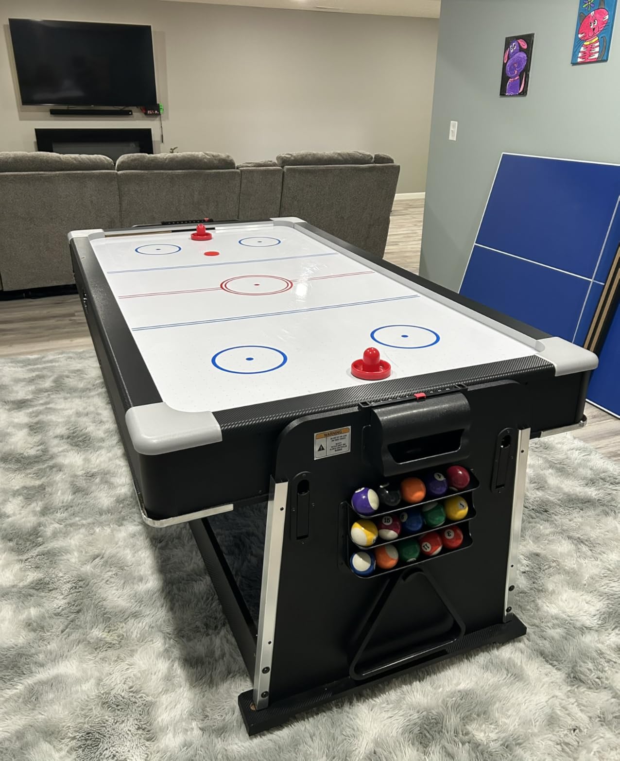 RACK Triad 7-Foot 3-in-1 Multi-Game Swivel Billiard/Pool Table - Pool, Table Tennis & Air Hockey Combo Game Table for Adults & Kids, Home Game Rooms customer photo 1