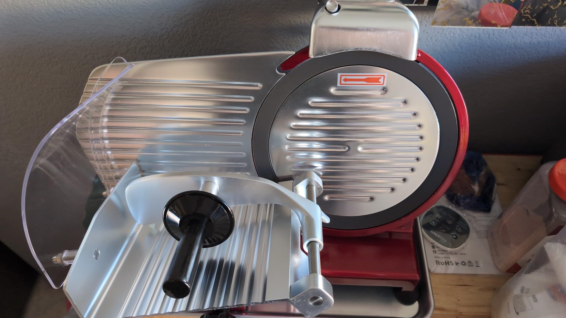 KWS MS-10XT Premium 320W Electric Meat Slicer 10-Inch in Red with Non-sticky Teflon Blade, Frozen Meat/Deli/Cheese/Food Slicer Low Noises Commercial and Home Use [ ETL, NSF Certified ] customer photo 2