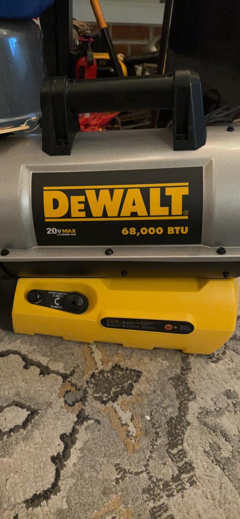 DEWALT 68,000 BTU Cordless Portable Forced Air Propane Heater customer photo 2
