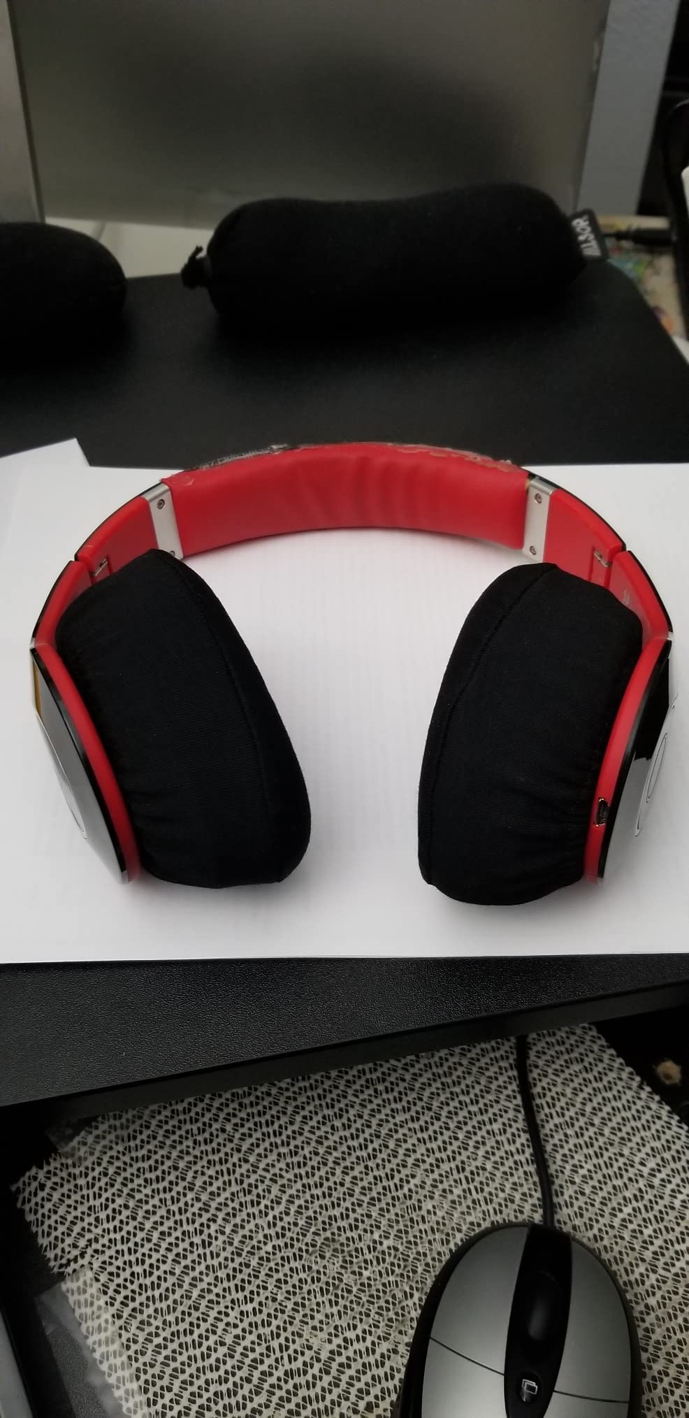 Headphone Covers, Ancable 2-Pairs Washable Flex Headset Earpad Cloth Cover for Gym, Training, Aviation, Racing, Gaming, etc More Over The Ear Headphones (Black) customer photo 1