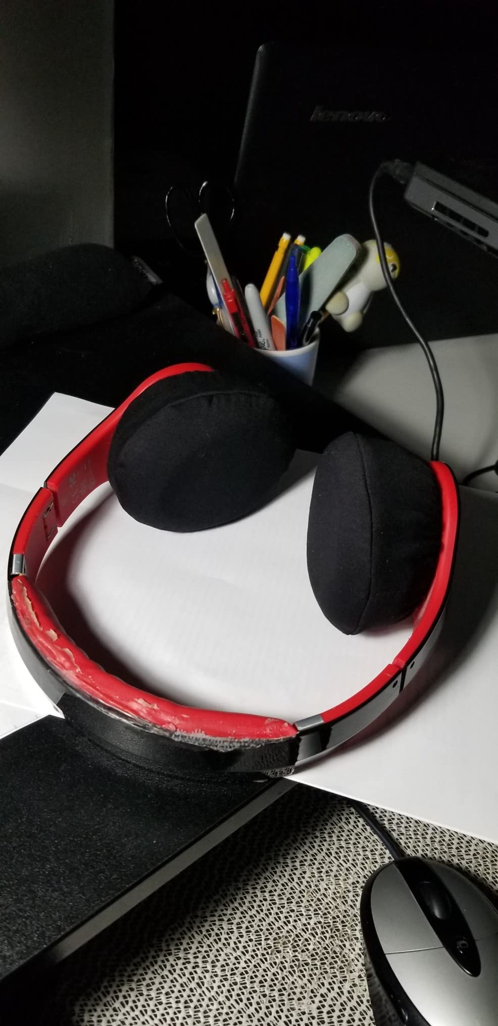 Headphone Covers, Ancable 2-Pairs Washable Flex Headset Earpad Cloth Cover for Gym, Training, Aviation, Racing, Gaming, etc More Over The Ear Headphones (Black) customer photo 2