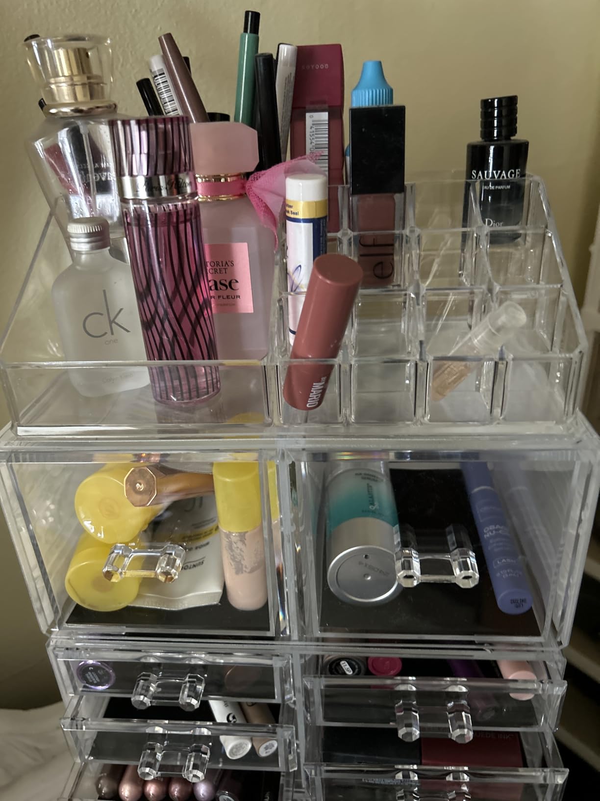 Sorbus Large Makeup Organizer - Clear Stackable Jewelry Makeup Organizer for Vanity, Bathroom Storage Display Case - 12 Drawers Cosmetic Beauty Organizers and Storage with Lipstick Makeup Brush Holder customer photo 1