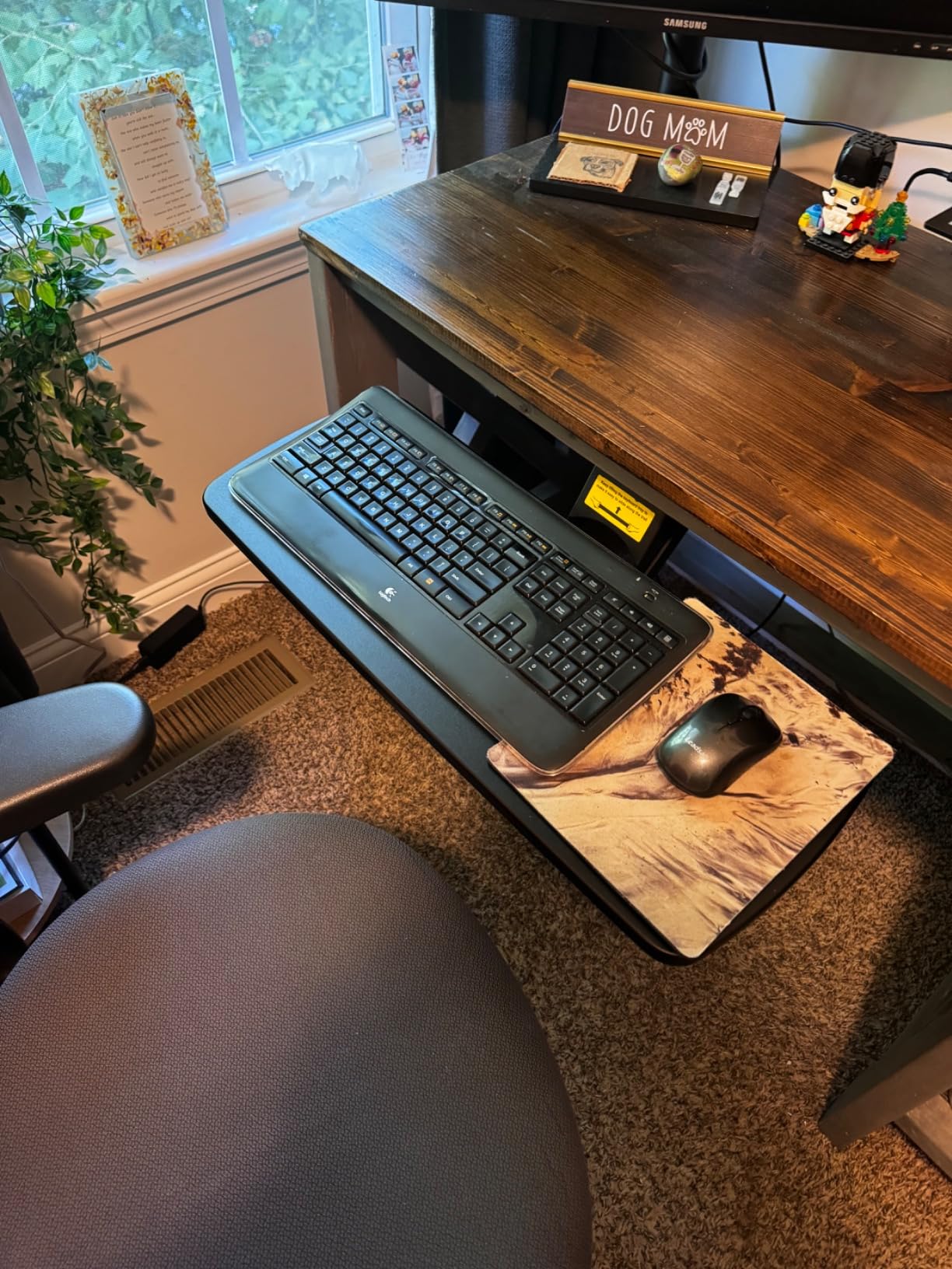 HUANUO Keyboard Tray Under Desk, 360 Adjustable Ergonomic Sliding Keyboard & Mouse Tray, Under Desk Keyboard Tray Slide Out, Keyboard Holder Under Desk for Typing in Home, Office Work, 25