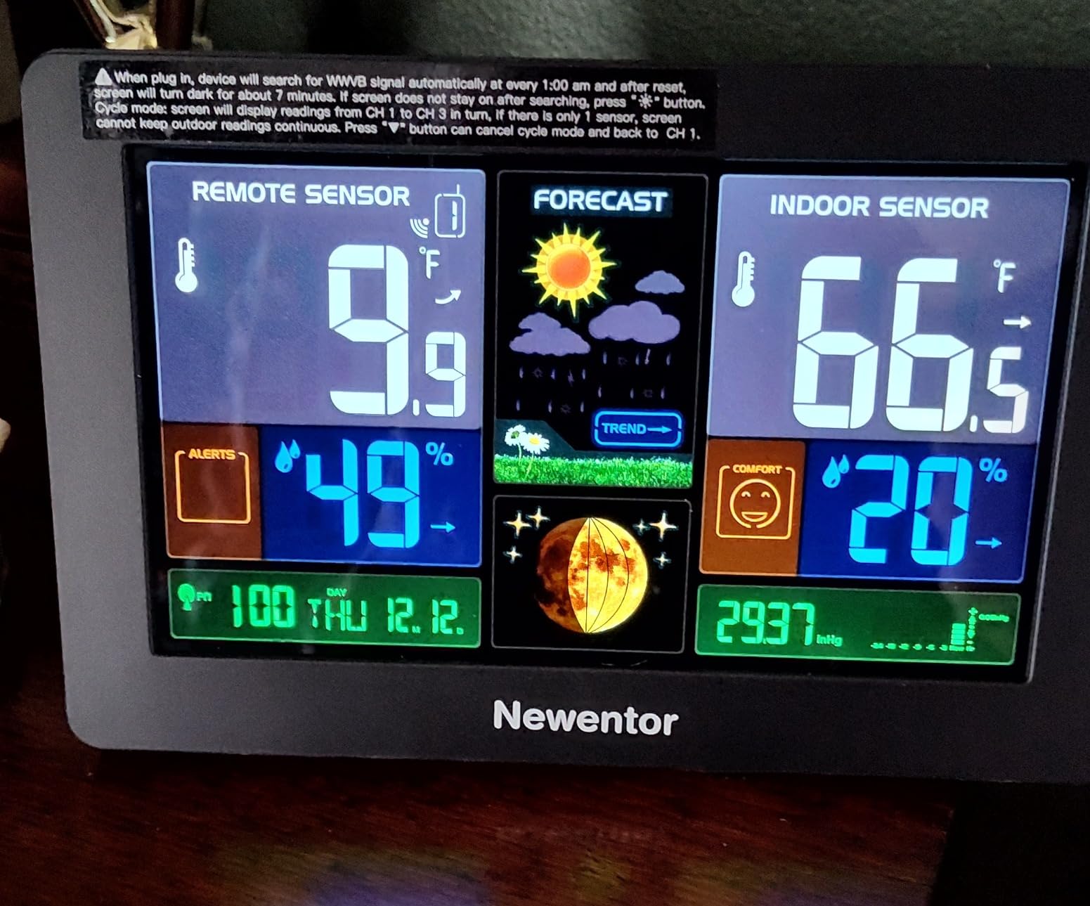 Newentor Weather Station Wireless Indoor Outdoor Thermometer, Color Display Digital Weather Thermometer with Atomic Clock customer photo 1