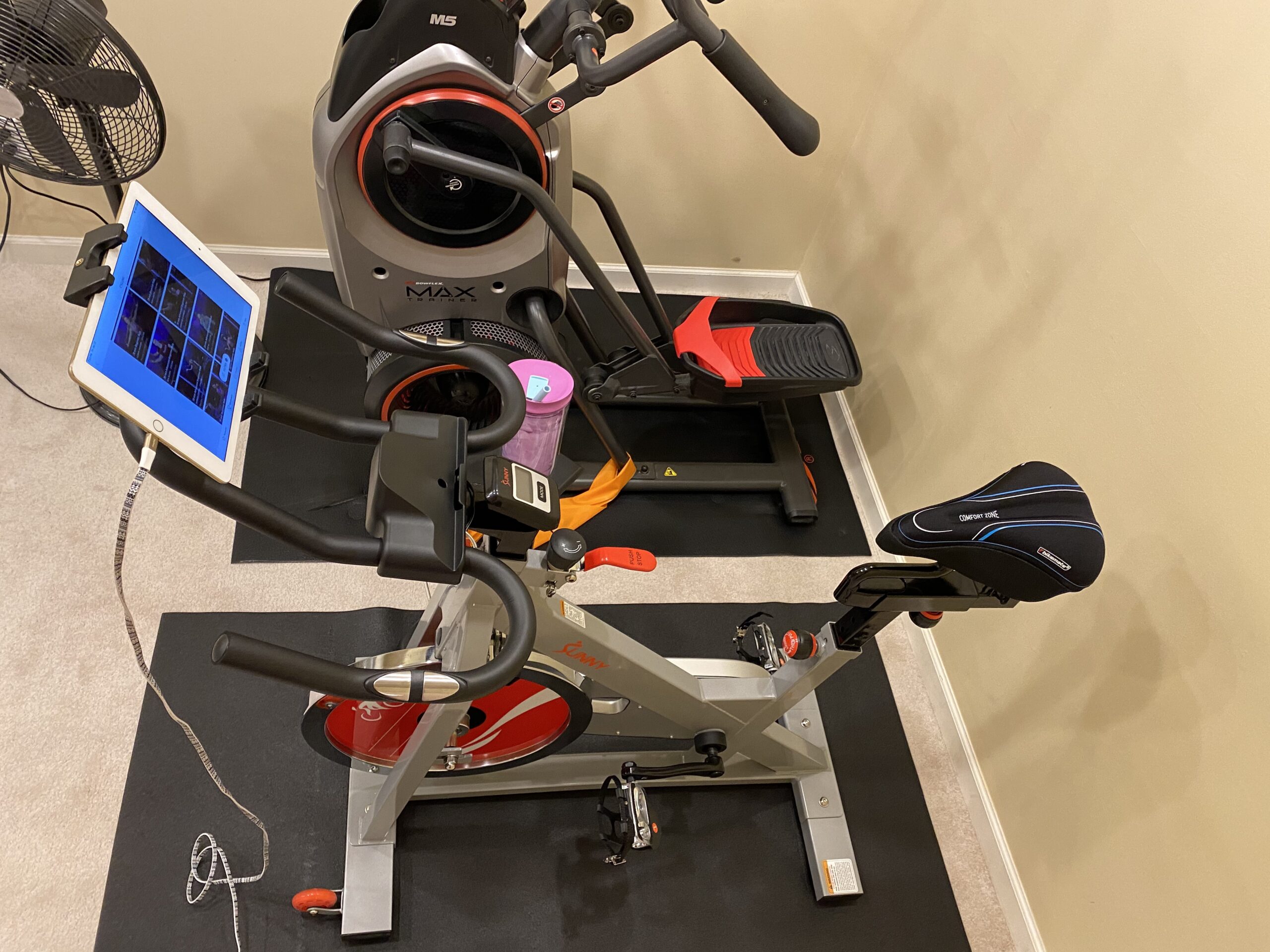 Sunny Health & Fitness Stationary Exercise Bike Machine w/ Adjustable Cushion Seat & Multi-Grip Handlebar, Indoor Cycling Equipment for Home Cardio Training, Optional Magnetic or Friction Resistance customer photo 1