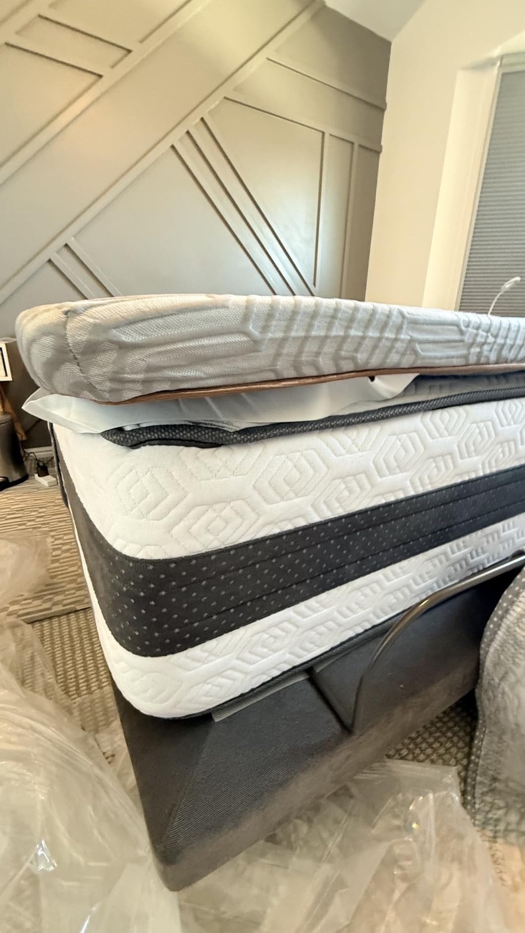 BedStory Firm Mattress Topper Queen - 3 Inch Hard Mattress Topper for Back Pain Relief - High Density Memory Foam, CertiPUR-US Certified customer photo 2