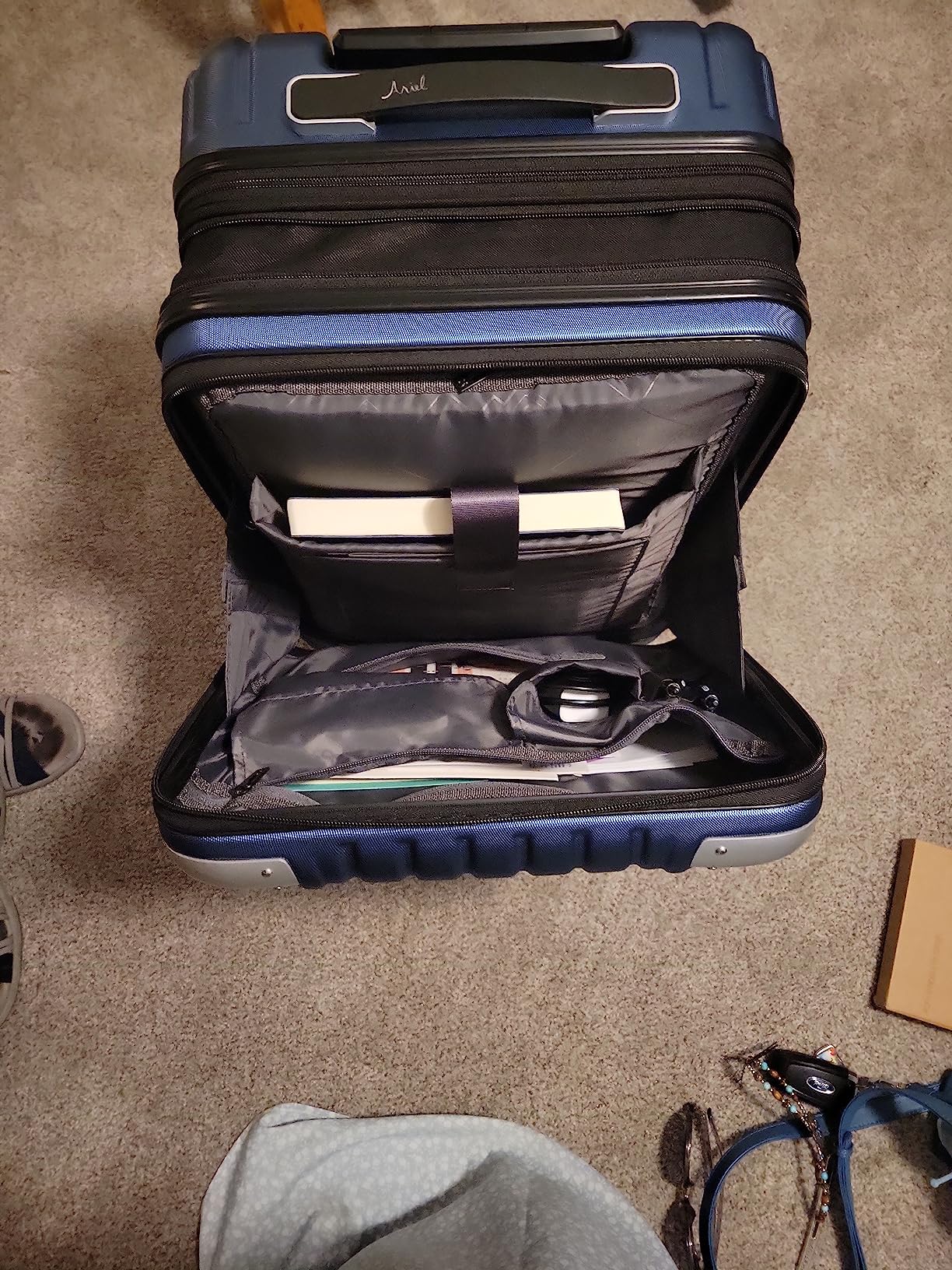 LEVEL8 Grace Carry on Luggage Airline Approved, 20 Inch Expandable Hard Sided Luggages with Spinner Wheels, Harshell Small Rolling Suitcase for Women Men with Tsa Lock, Blue customer photo 2