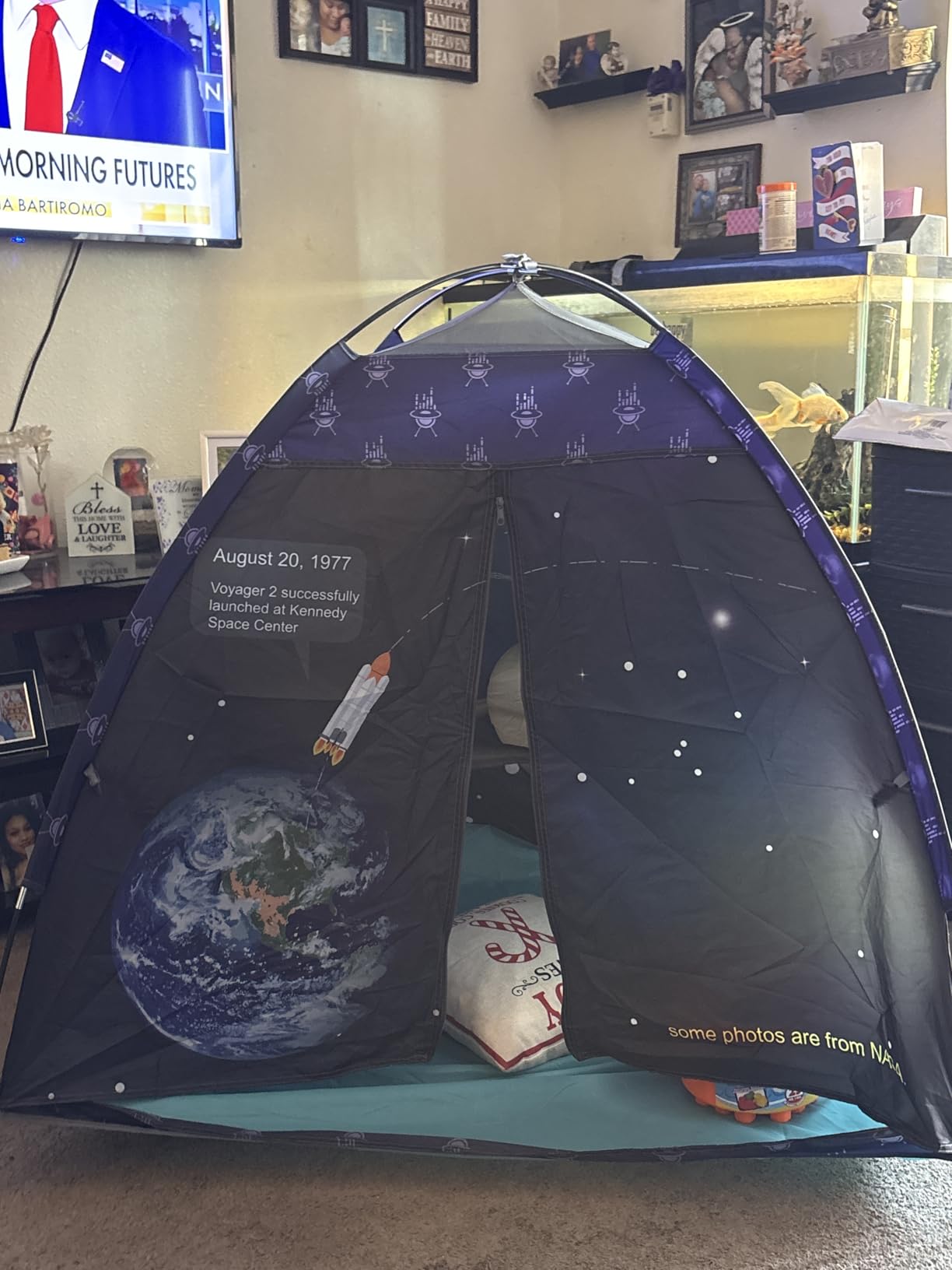 Space World Play Tent Galaxy Dome Playhouse for Boys and Girls Imaginative Play-Astronaut Space for Kids Indoor and Outdoor Fun, Perfect Kid's Gift- 47
