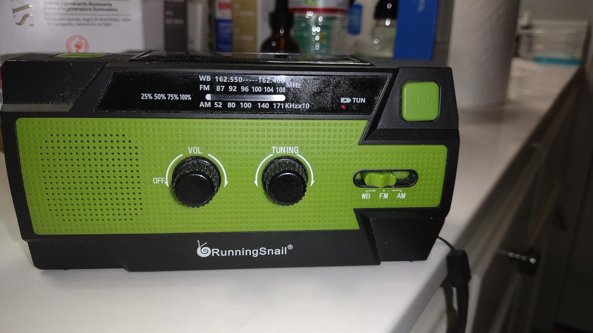 Emergency Crank Weather Radio, 14800mWh Solar Hand Crank Portable AM/FM/NOAA Weather Radio with 1W 3 Mode Flashlight & Reading Lamp, Cell Phone Charger, SOS for Home and Emergency customer photo 2