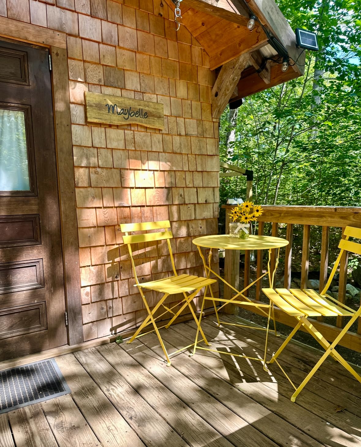 Grand patio 3-Piece Folding Bistro Set, 2 Chairs and 1 Table, Weather-Resistant Outdoor/Indoor Conversation Set for Patio, Yard, Garden-Yellow customer photo 1