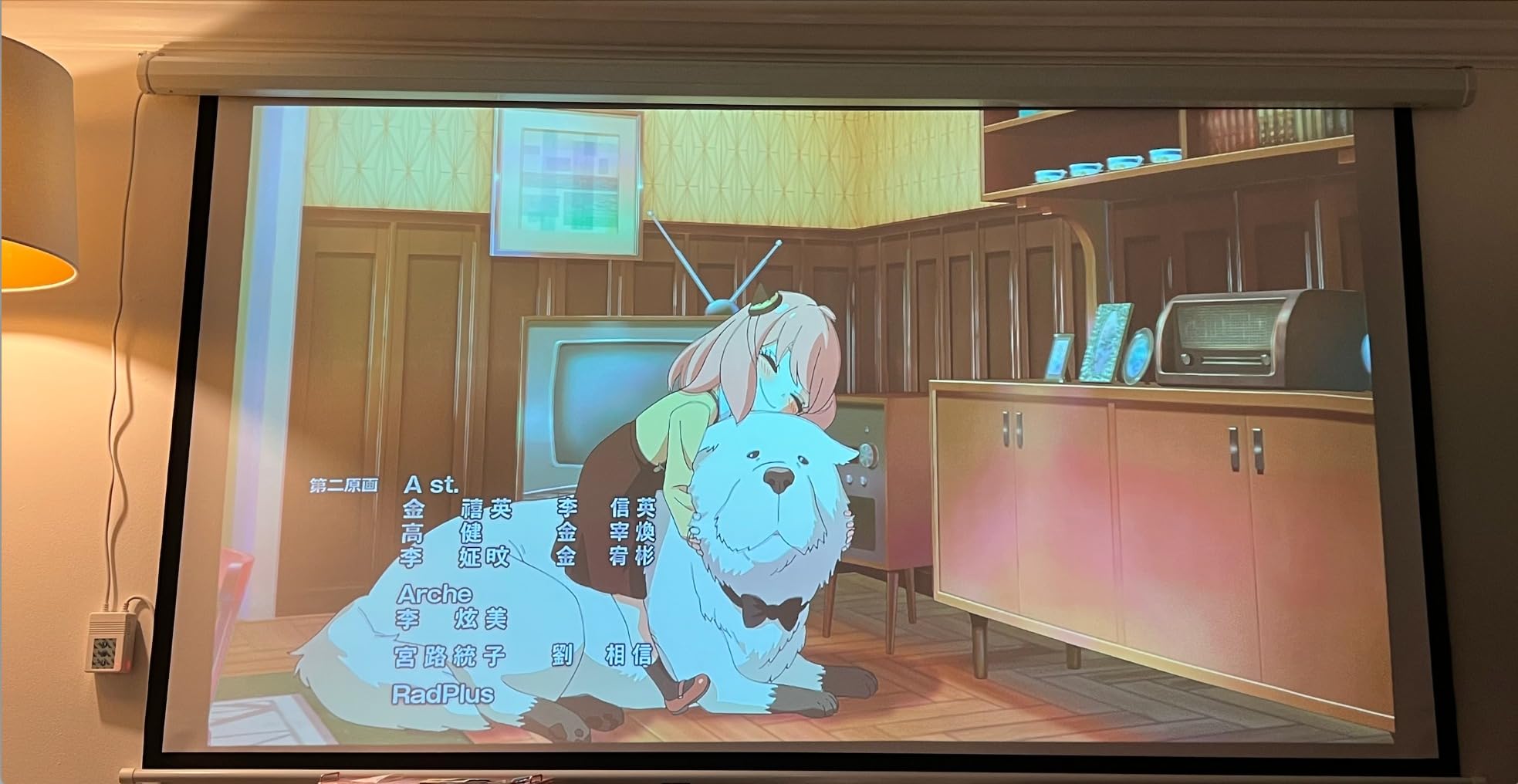 100 Inch Motorized Projector Screen - 16:9 HD Electric Movie Screen with Remote Control, Wall/Ceiling Mounted for Home Theater, Office, Wrinkle-Free Projection Screen customer photo 1