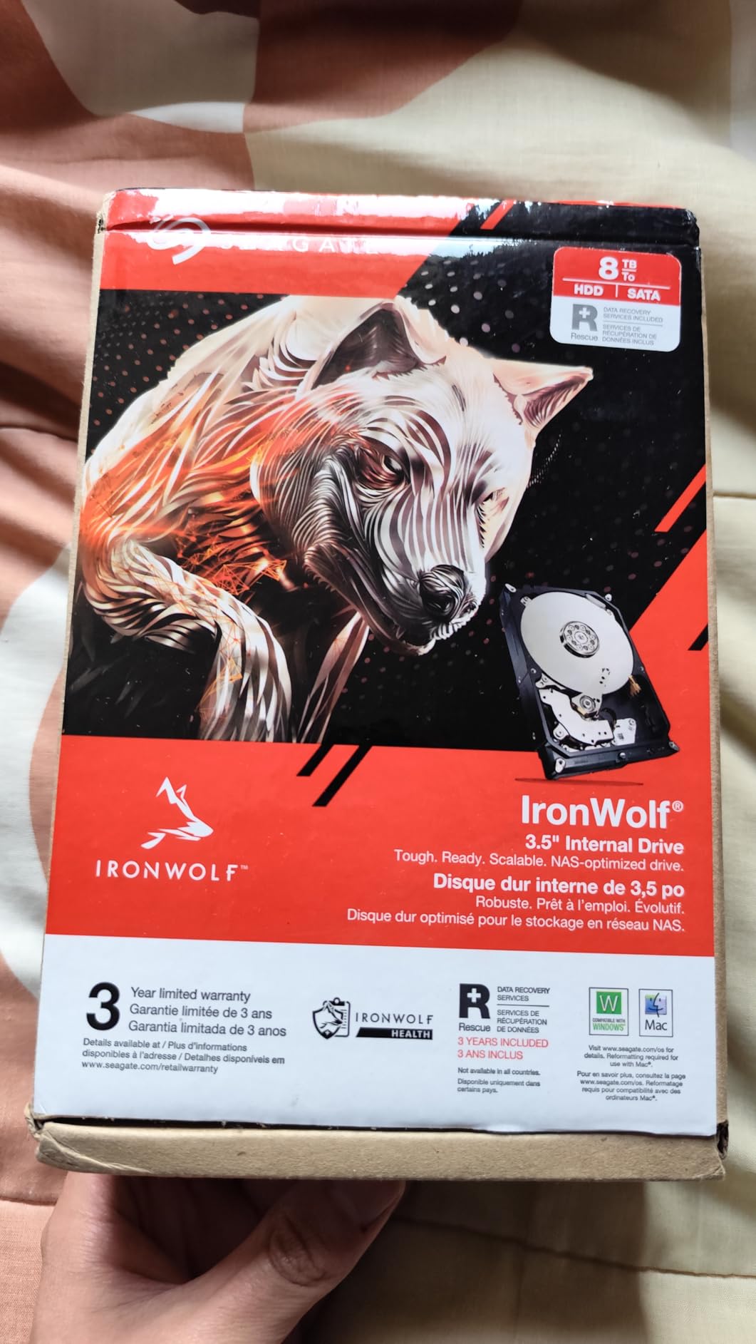 IronWolf 8TB NAS Internal Hard Drive HDD - 3.5 Inch SATA 6Gb/s 7200 RPM 256MB Cache for RAID Network Attached Storage - Frustration Free Packaging (ST8000VNZ04/N004) customer photo 2