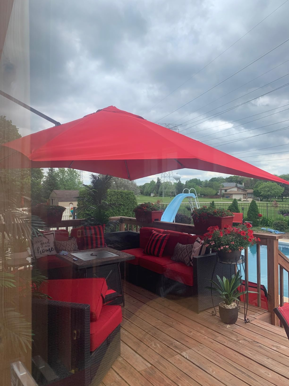 Best Choice Products 10ft Offset Hanging Market Patio Umbrella w/Easy Tilt Adjustment, Polyester Shade, 8 Ribs for Backyard, Poolside, Lawn and Garden - Tan customer photo 2