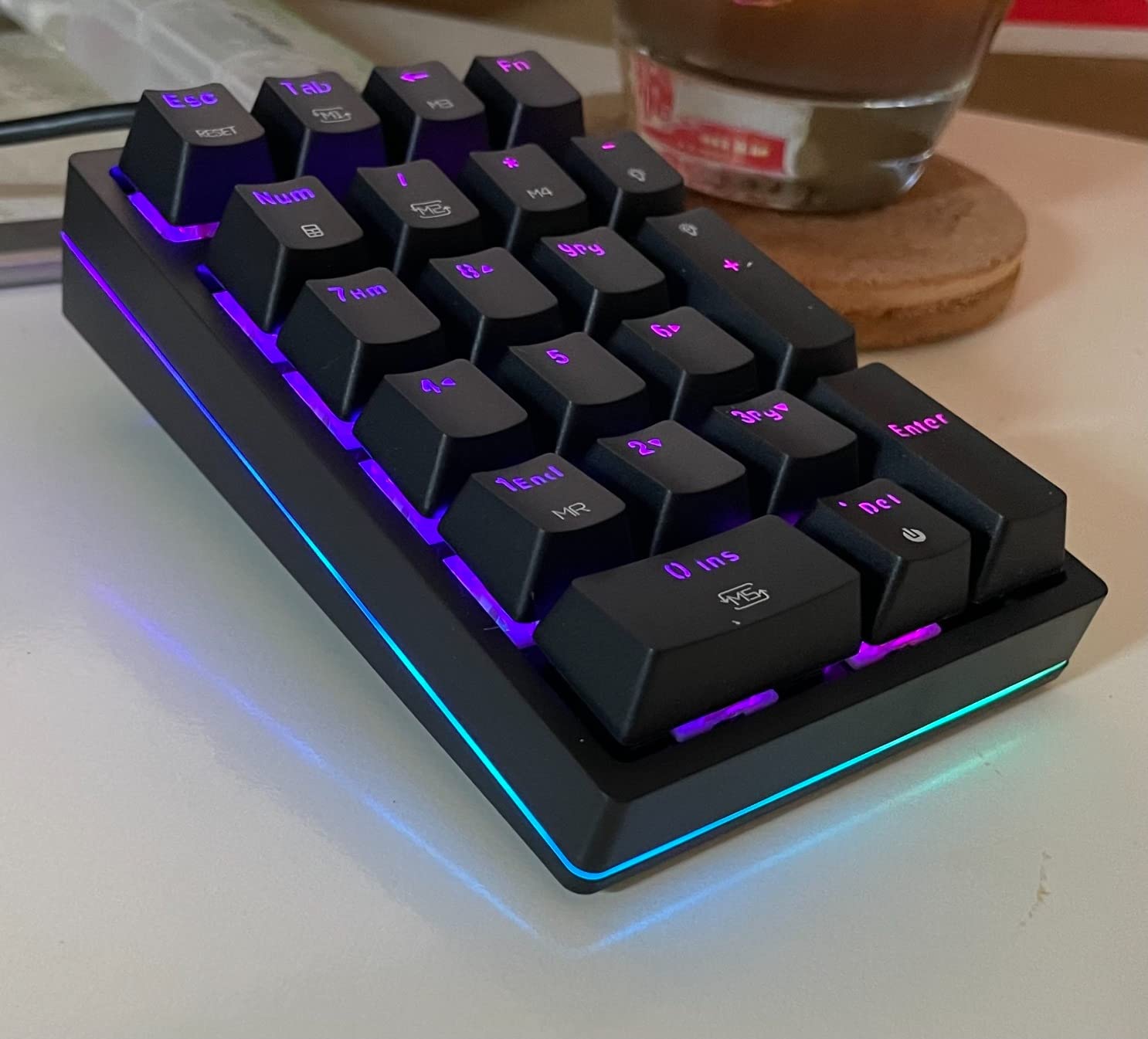 MOTOSPEED Macro Mechanical Numeric Keypad USB Wired 21 Keys Mini Numpad Portable Keypad RGB Backlight Gaming Keypad Extended Layout for Cashier(Fully Programmable Keys) customer photo 2