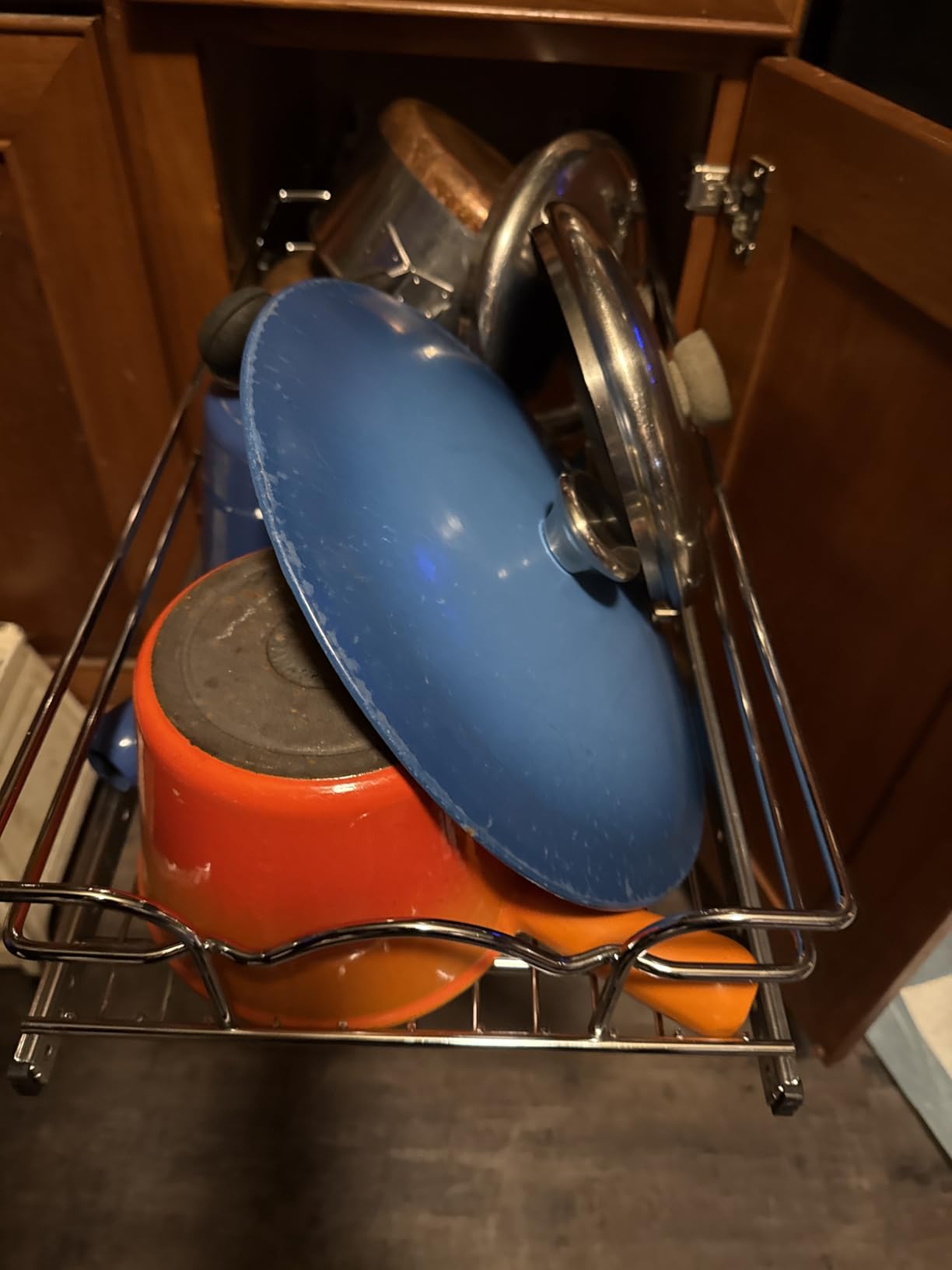 Rev-A-Shelf 2-Tier Kitchen Cabinet Pullout Shelf and Drawer Organizer Slide Out Pantry Storage Basket, 12 x 22 In, Chrome customer photo 2