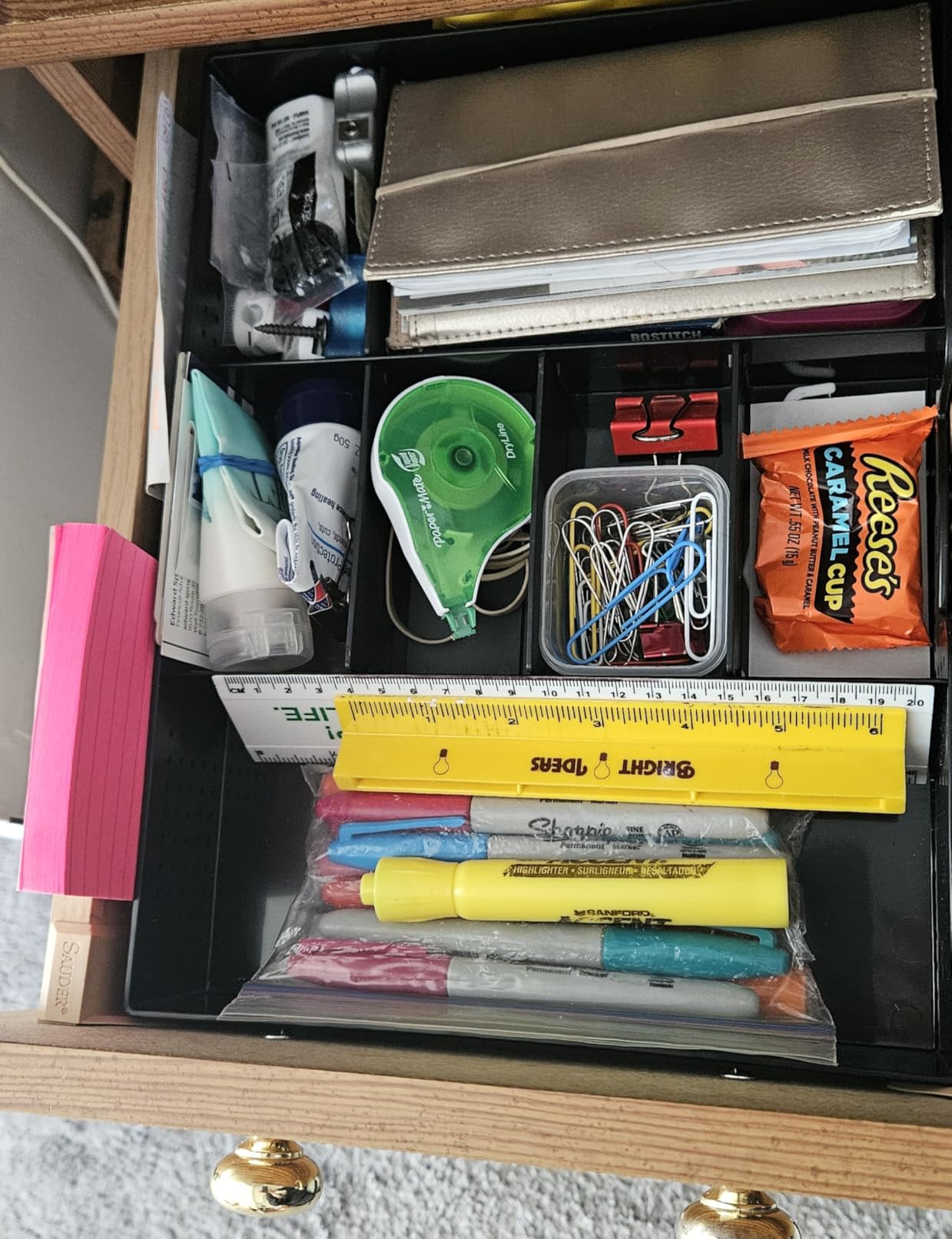 Simple Houseware Drawer Organizer Tray with 9 Adjustable Compartments, Black customer photo 2