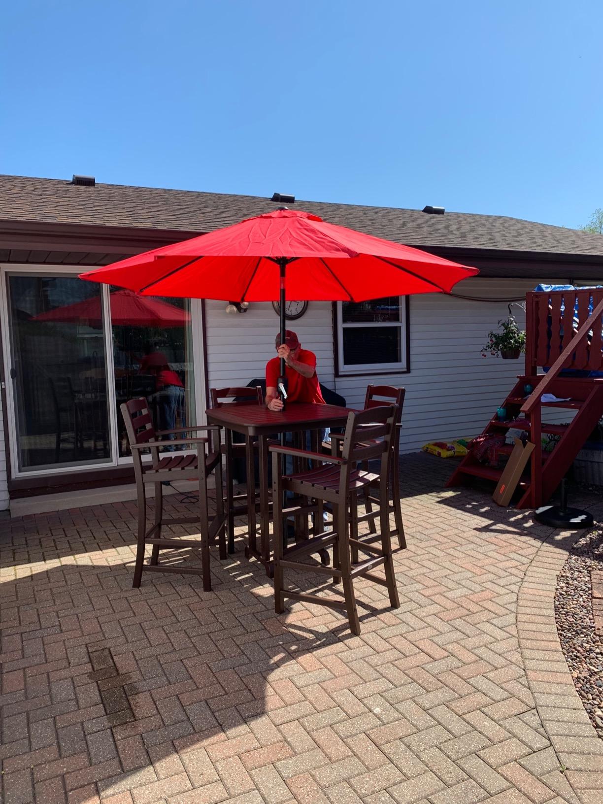 POLYWOOD La Casa Cafe 5-Piece Bar Height Set, Outdoor Patio Furniture Bar Table and 4 Tall Arm Chairs, All-Weather HDPE High Top Bistro Set for Deck, Balcony, Garden, Waterproof, Slate Grey customer photo 1