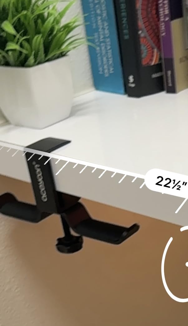 aceyoon Foldable Headphone Stand for Desk, Aluminum Headset Stand Clamp Hook Under Desk Space Save Mount, Headset Holder for Gaming Headphone, Office, Backpack, Bag, Purse Hanging (Black) customer photo 2