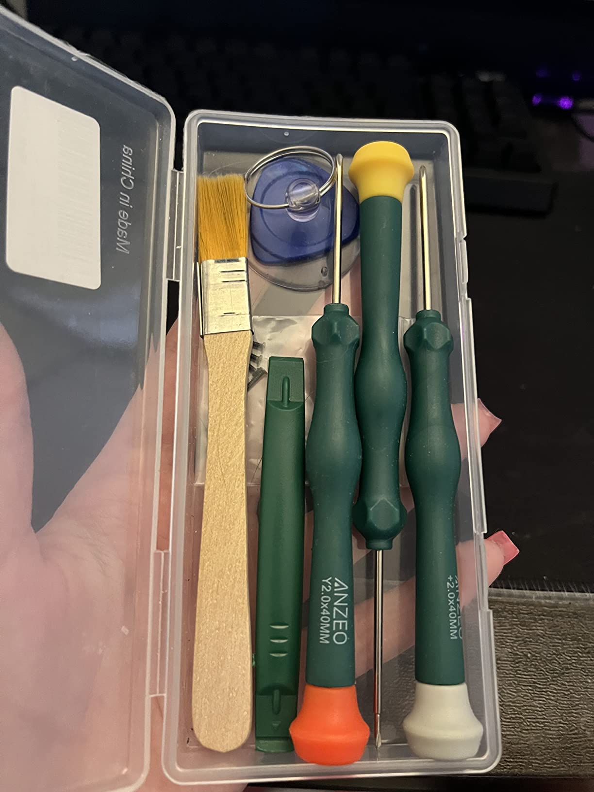 Triwing Screwdriver for Switch, Professional Repair Tool Kit for Joy-con Joystick Replacement with Tweezers, Opening Pry Bar & Suction Cup customer photo 2