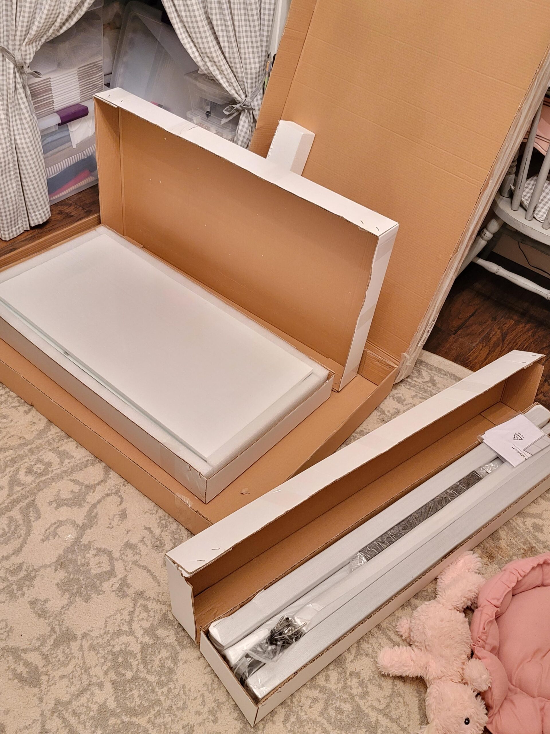 Jubest DIY Glass Sliding Closet Kitchen Door, 36in x 84in Modern French 5-Lite Clear Tempered Glass Aluminum Frame, Easy Assembly customer photo 1