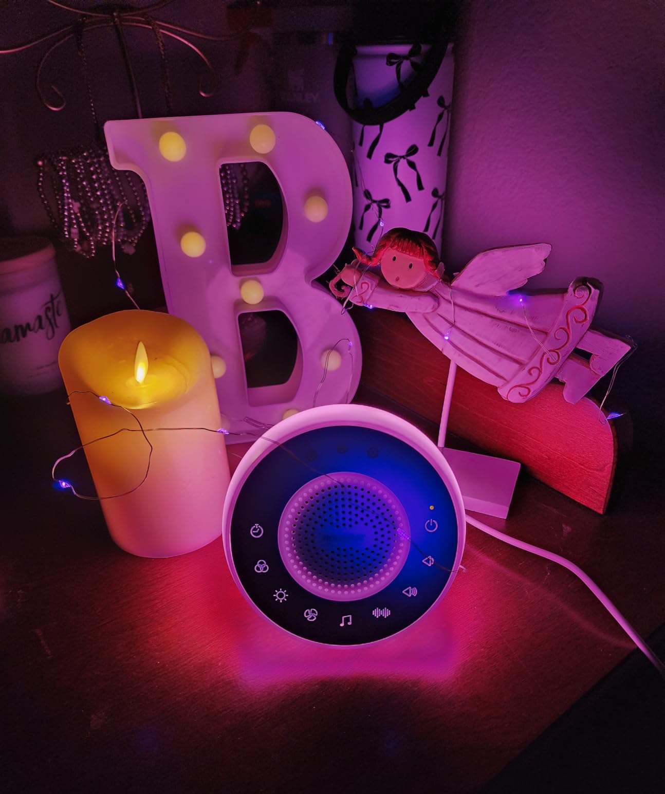 Housbay White Noise Machine with 31 Soothing Sounds, 5W Loud Stereo Sound, Auto-Off Timer, Adjustable Volume, Sleep Sound Machine for Baby, Kid, Adult -Wood Grain customer photo 1