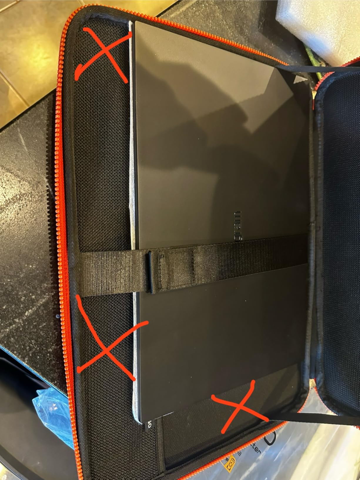 DOMISO 17 inch Laptop Sleeve with Handle Shockproof Computer Bag Waterproof EVA Protective Carrying Case for 17.3