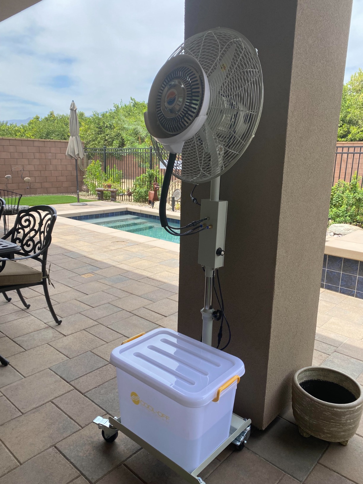 Cool-Off™ 10 Gallon water tank Tropic Breeze Portable Misting Fan with 90 Degree Oscillation (Midnight Black) customer photo 1
