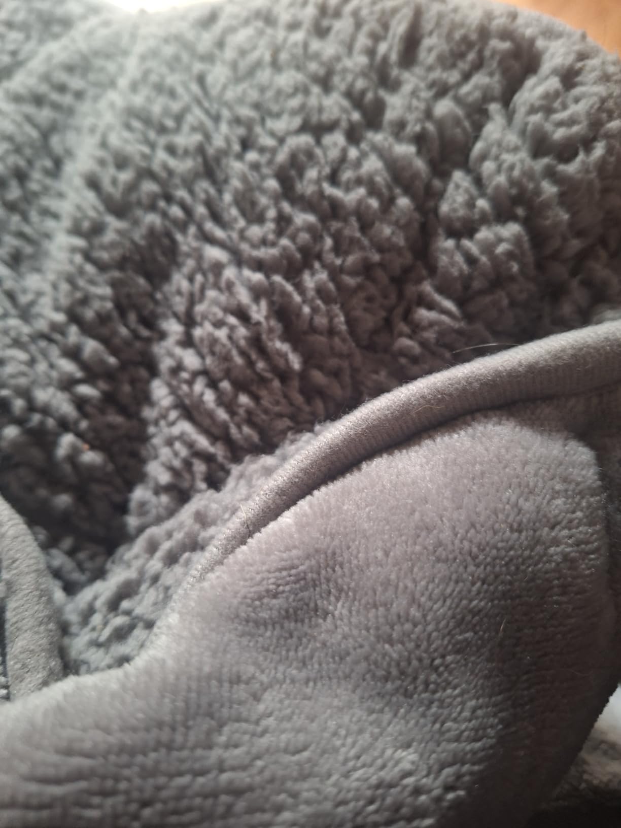 Wemore Sherpa Fleece Weighted Blanket for Adult, 15 lbs Dual Sided Cozy Fluffy Heavy Blanket, Ultra Fuzzy Throw Blanket with Soft Plush Flannel Top, 48 x 72 inches, Grey on Both Sides customer photo 1