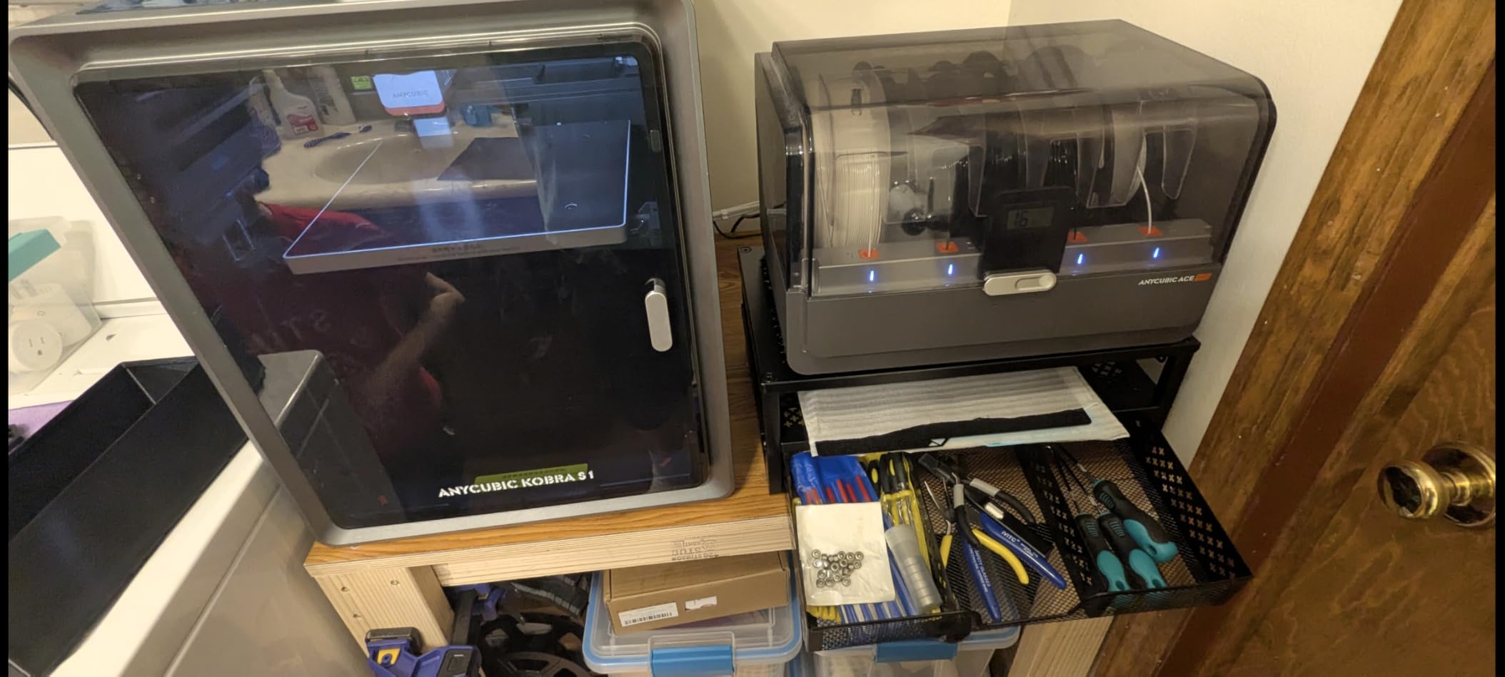 Simple Trending Desk Organizer and Accessories, 2 Tier Computer Metal Monitor Stand Riser with Drawer and Pen Holder for Laptop, Computer, iMac, Black customer photo 1