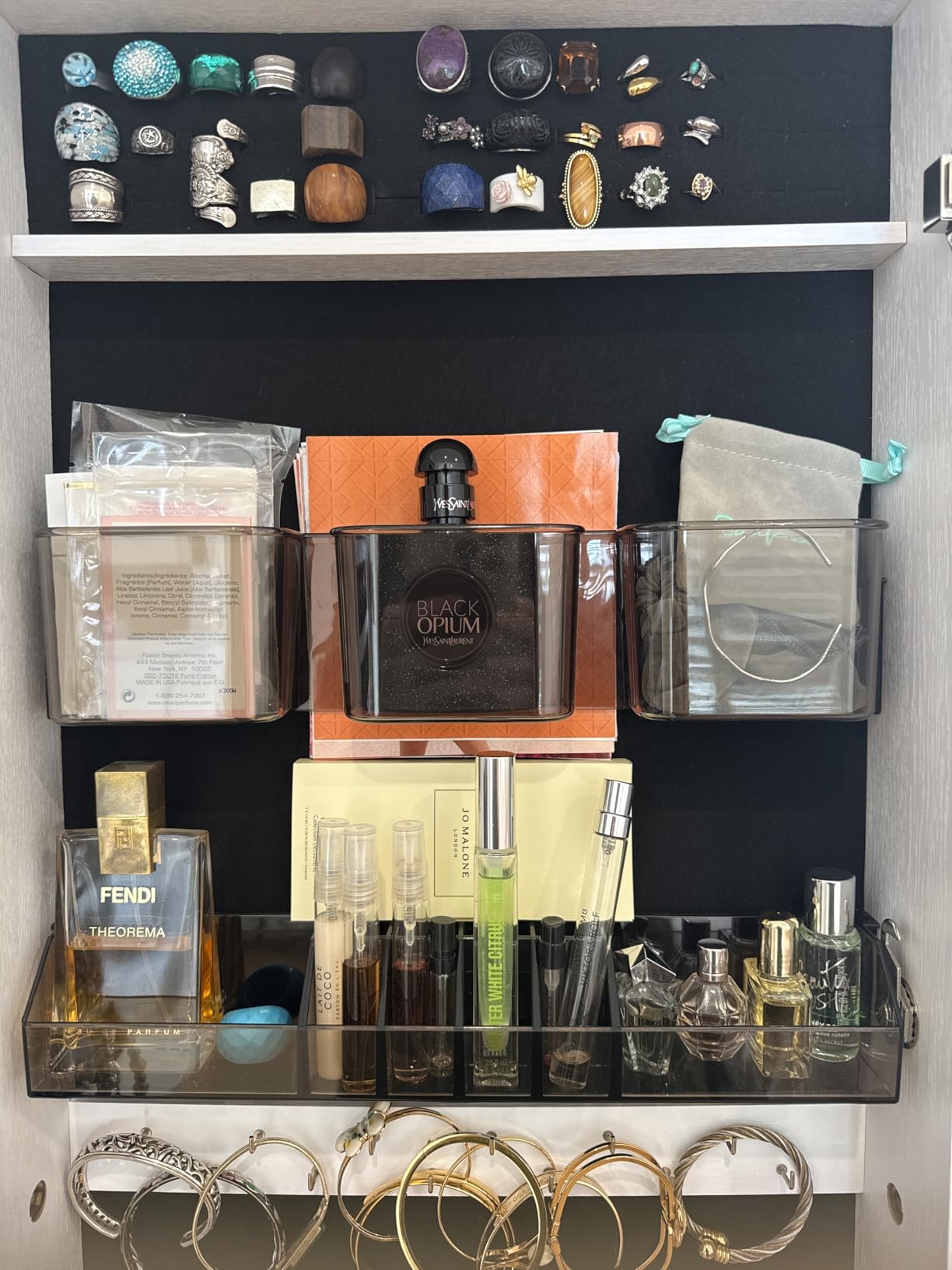 SONGMICS Jewelry Cabinet Armoire, Freestanding Lockable Storage Organizer Unit with 2 Plastic Cosmetic Storage, Full-Length Frameless Mirror, for Necklace Earring, White UJJC002W01 customer photo 1