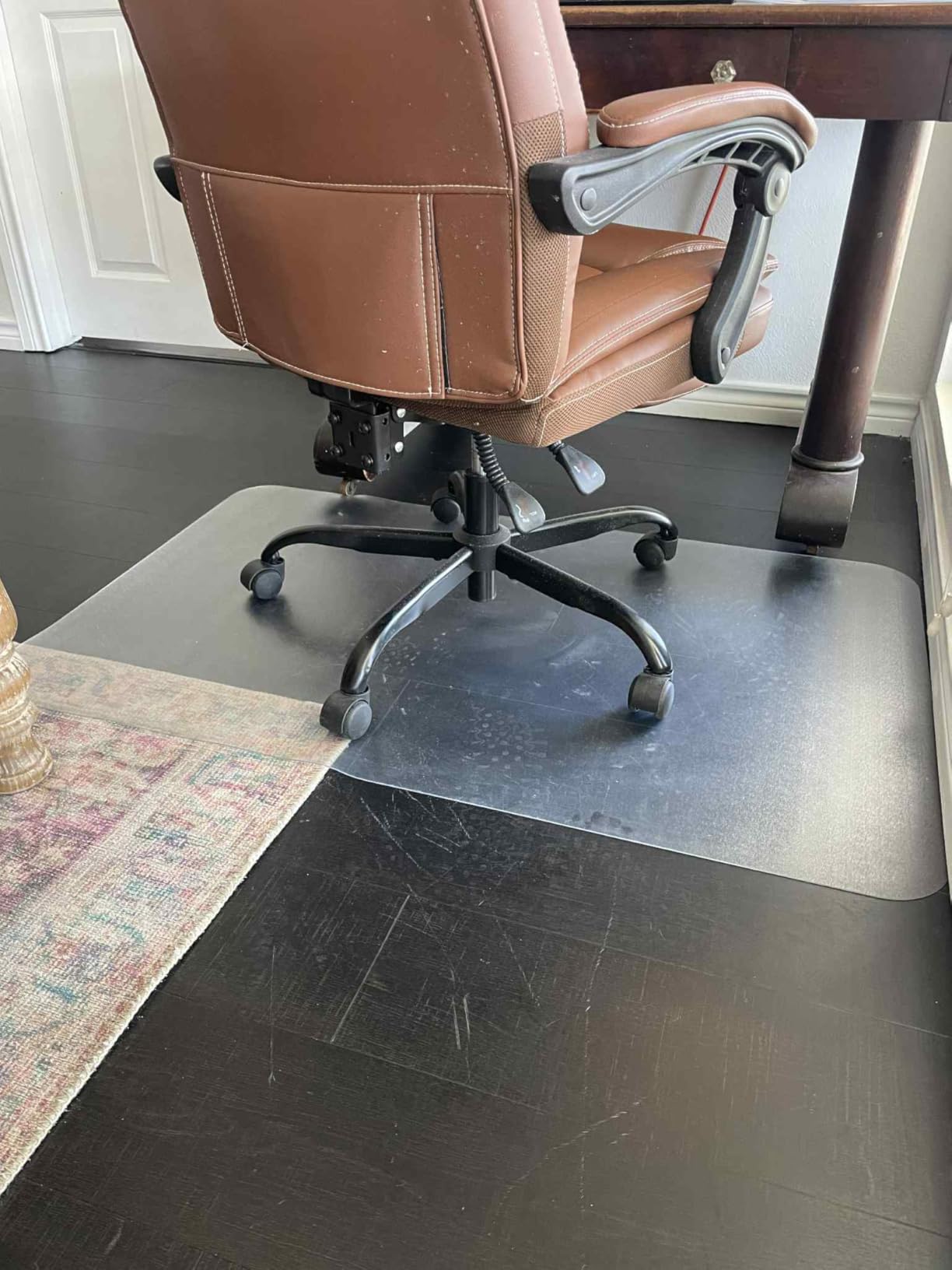 Kuyal Clear Chair mat for Hard Floors 36 x 48 inches Transparent Floor Mats Wood/Tile Protection Mat for Office & Home (36