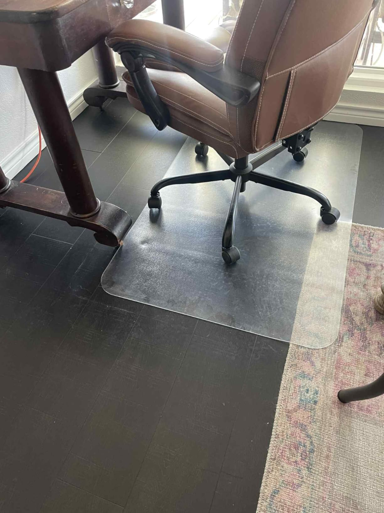 Kuyal Clear Chair mat for Hard Floors 36 x 48 inches Transparent Floor Mats Wood/Tile Protection Mat for Office & Home (36