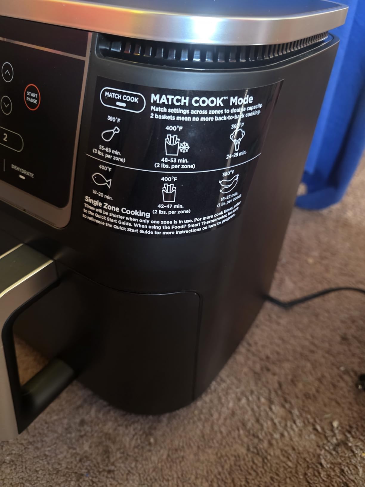 Ninja DZ201 Foodi 8 Quart 6-in-1 DualZone 2-Basket Air Fryer with 2 Independent Frying Baskets, Match Cook & Smart Finish, Grey customer photo 2