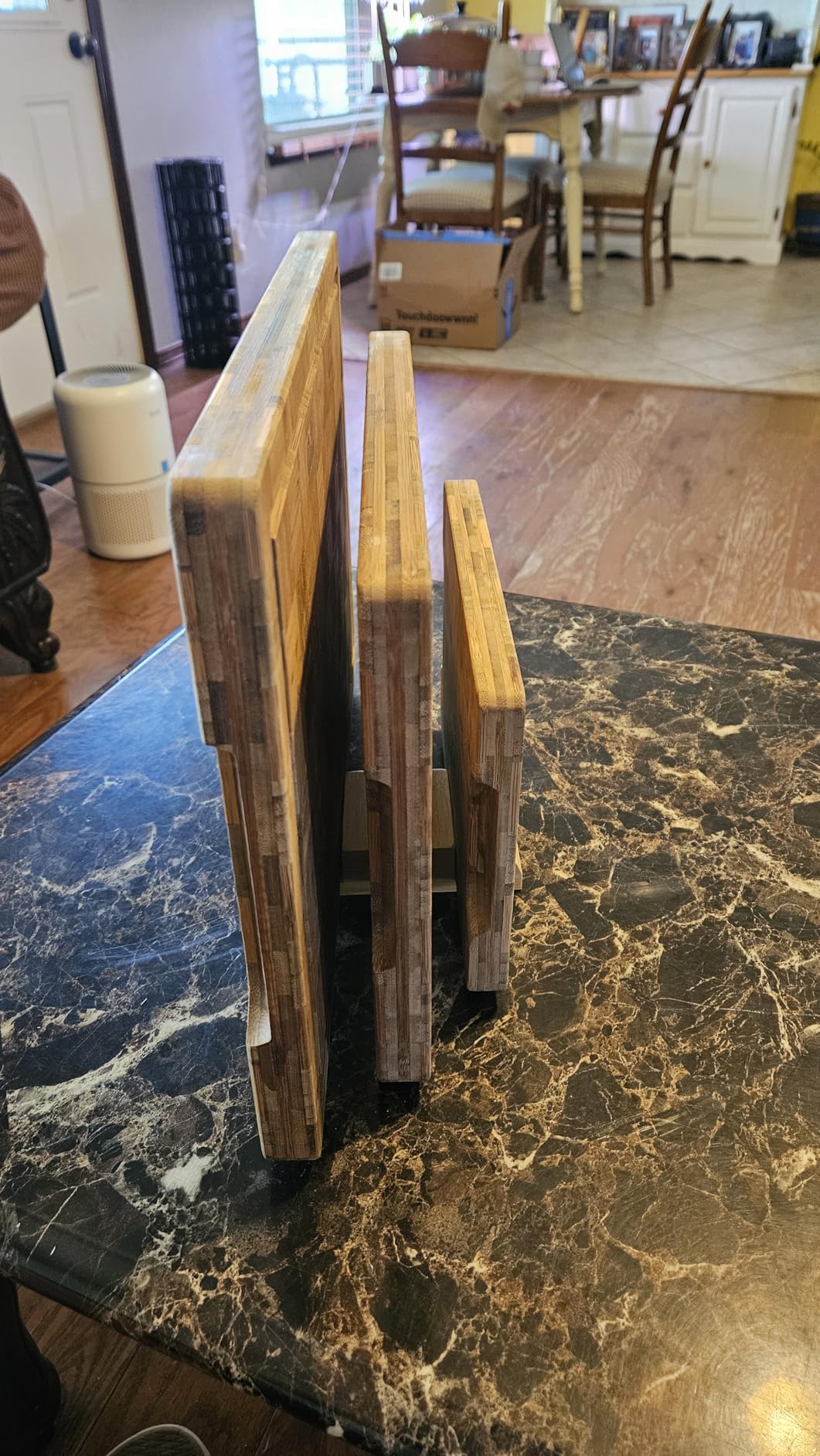 Kikcoin Extra Large Bamboo Cutting Boards, (Set of 3) Chopping Boards with Juice Groove Bamboo Wood Cutting Board Set Butcher Block for Kitchen, End Grain Serving Tray customer photo 2