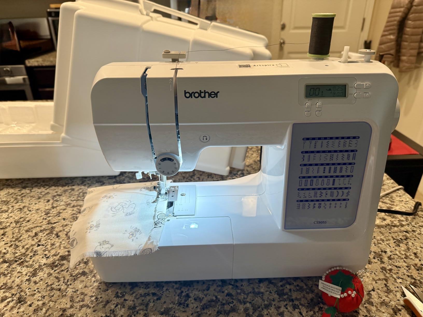Brother CS5055 Computerized Sewing Machine, 60 Built-in Stitches, LCD Display, 7 Included Feet, White customer photo 2