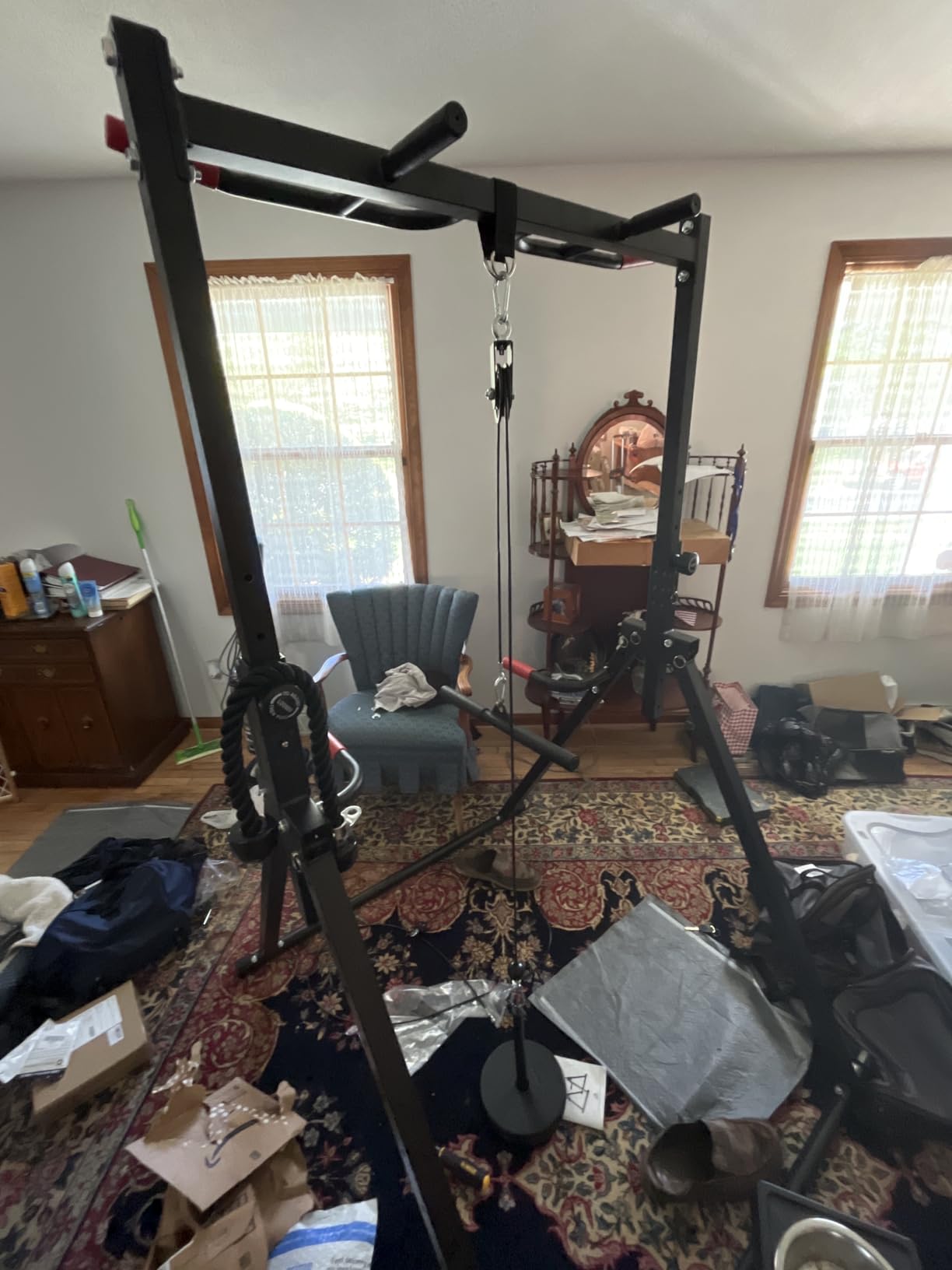 Mikolo Fitness LAT and Lift Pulley System, Dual Cable Machine with Upgraded Loading Pin for Triceps, Biceps, Back customer photo 1