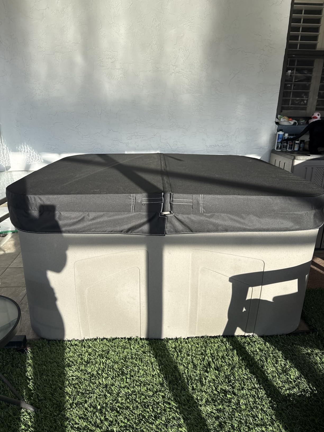 LifeSmart 4-Person Plug & Play Square Hot Tub with Thermal Cover, Taupe - Home Outdoor Backyard Spa with 13 Jets, 1.0 HP Pump, and Underwater LED Light customer photo 2