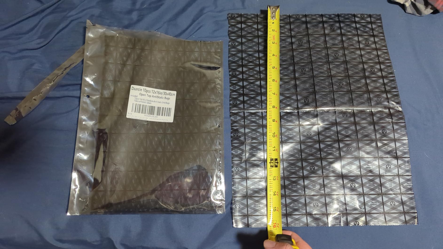 Open Top Antistatic Bag,10pcs 12X16in/30x40cm Large ESD Anti Static Bags for Motherboard Video Card LCD Screen with Anti-Static Labels customer photo 1