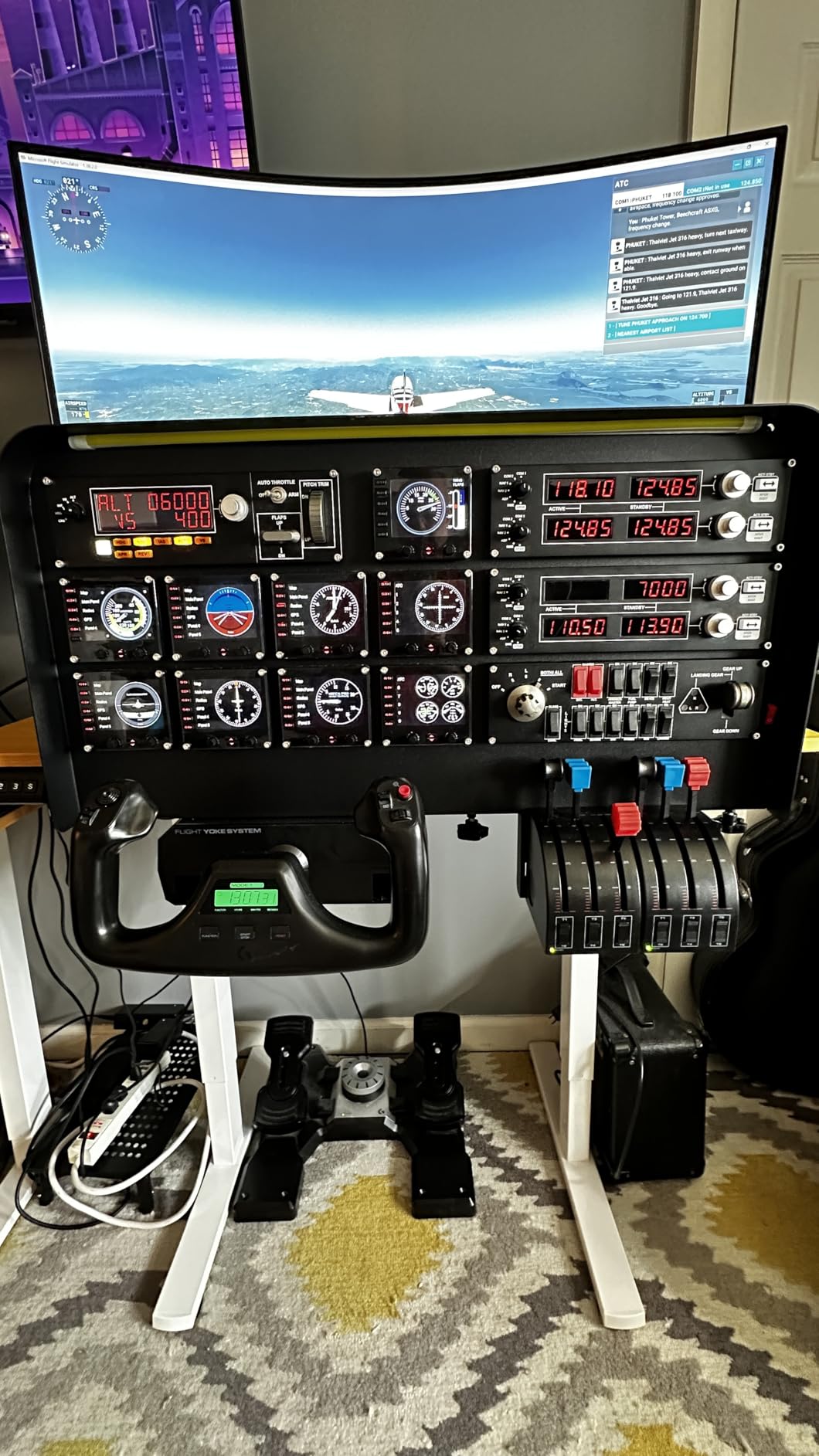 Meza Flight Simulator Cockpit ,wheel stand pro flight simulator cockpit Kit - Pre-Cut Flight Sim Mounting Set - Compatible with Logitech, Saitek & Honeycomb Yokes, Throttle Panels customer photo 1