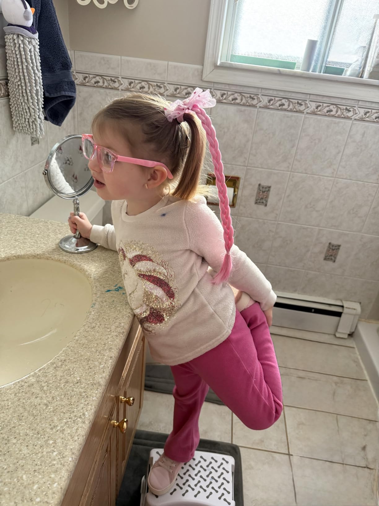 DYLB Kids Blue Light Blocking Glasses girls boys 2 pack, computer video gaming glasses for kids girls boys Age 3-10,Anti blue light & Headache (transparent black + transparent) customer photo 1