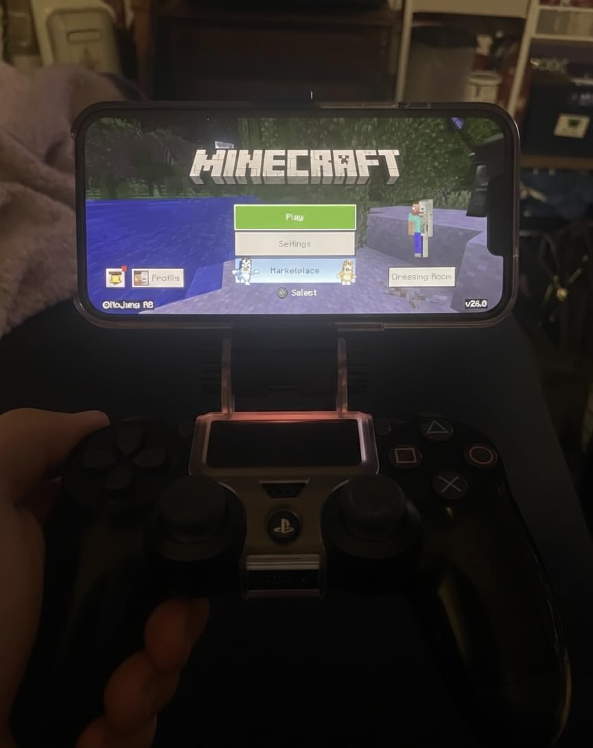 Mcbazel Phone Mount Clip for PS4 Controller, Smart Phone Holder Compatible with PS4 DualShock 4 Controller and iPhone, Android up to 6 Inch - Black customer photo 1