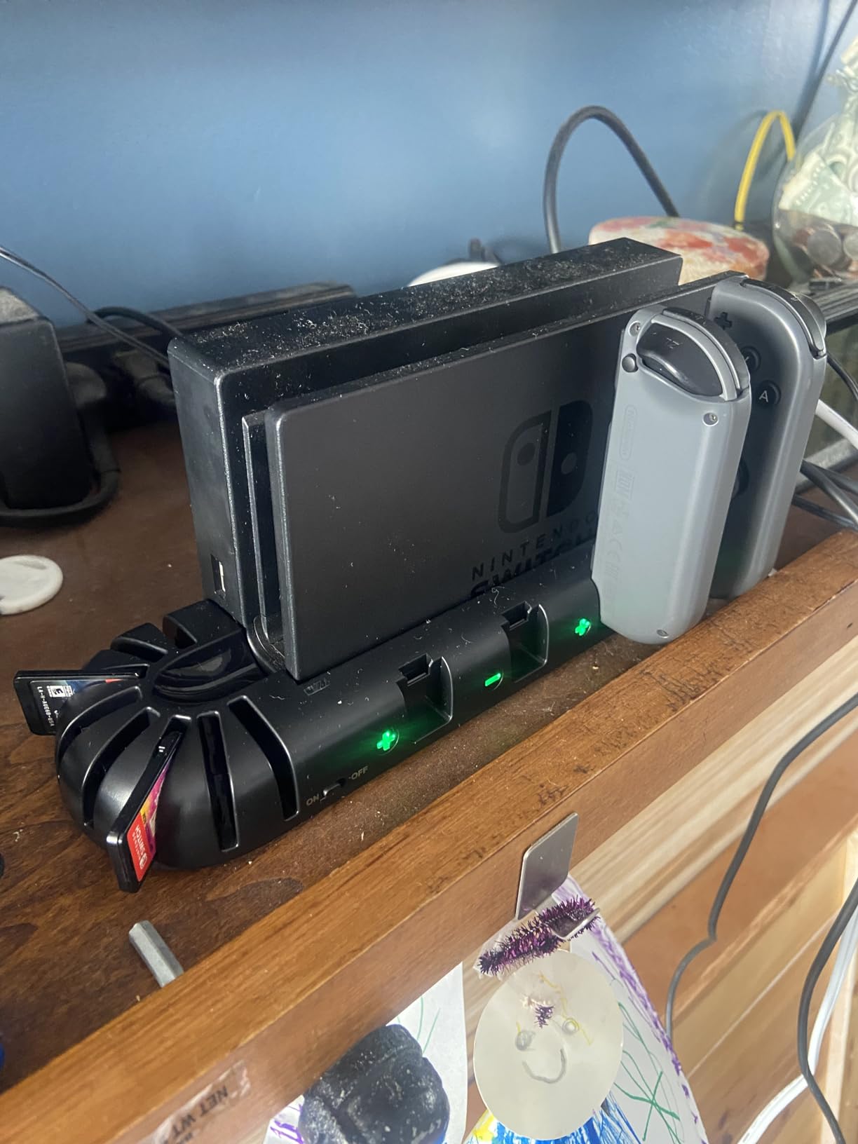 Switch Controller Charger Dock Station Compatible with Nintendo Switch Accessories & OLED Model Joycons, KDD Joycon Charging Dock Station with Upgraded 8 Game Storages customer photo 2