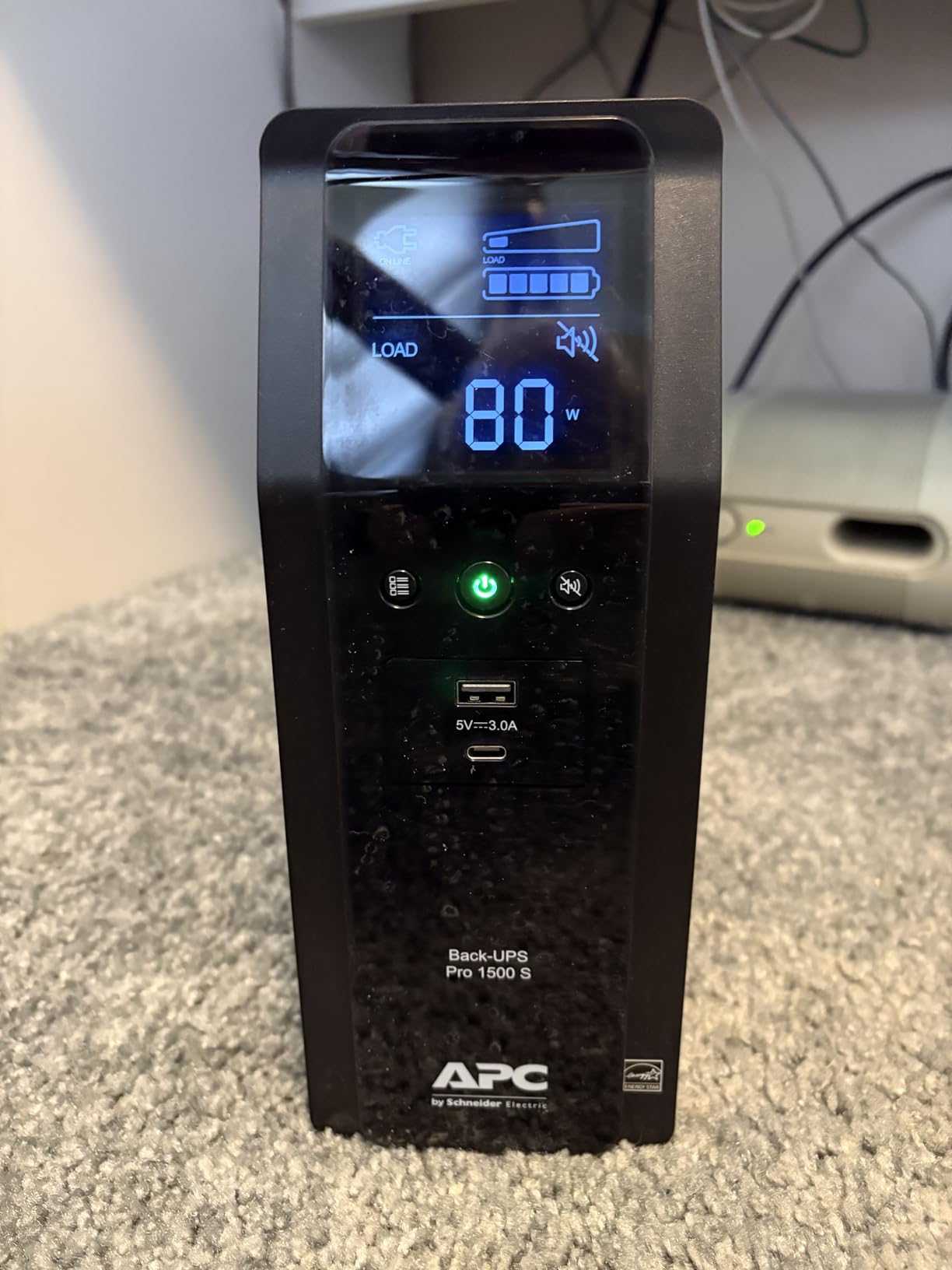 APC UPS Back-UPS Pro 1500VA Sinewave UPS, 900W Battery Backup & Surge Protector, AVR, 10 Outlets, LCD, USB-C & USB-A Charging Ports, BR1500MS2 Uninterruptible Power Supply for Computers, Electronics customer photo 1