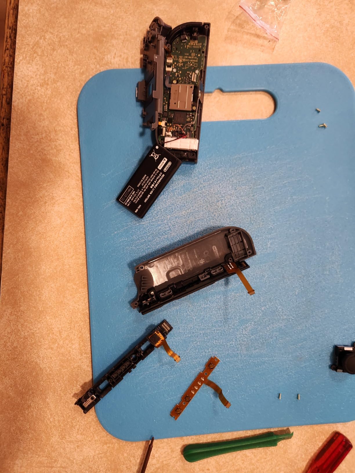 Mcbazel 18 in 1 Replacement Repair Kit for N-Switch Joy-Con with Screwdrivers Opening Tool, 3D Left Right Analog Joysticks, Buckle Lock, Charging Port Slider, Button Sync Flex Cable Set (NOT for Switch 2) customer photo 2