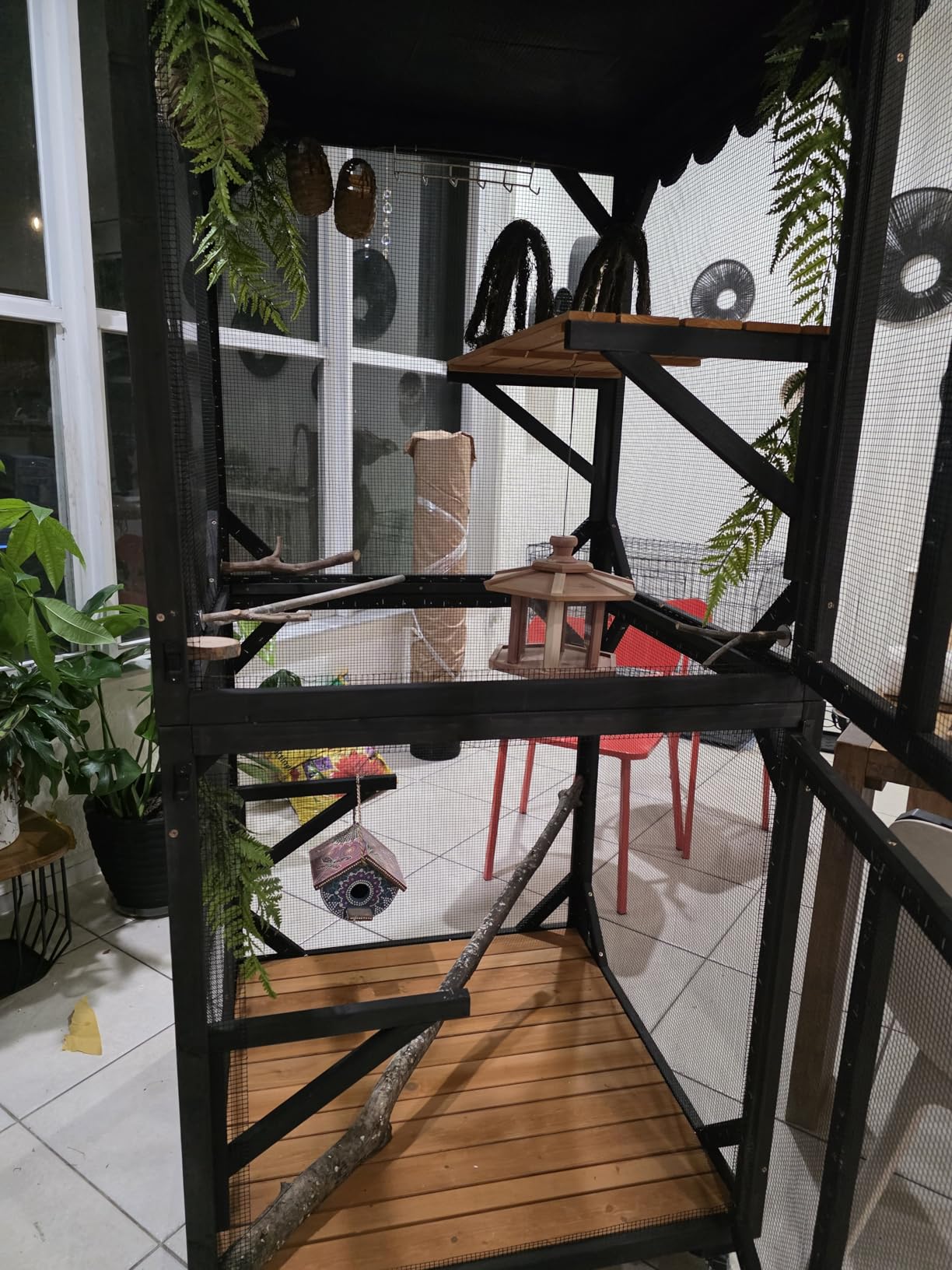 GUTINNEEN Cat House Outdoor Cage Cat Enclosure on Wheels,Large Wooden Kitty Catio with Resting Box,PVC Layer customer photo 2