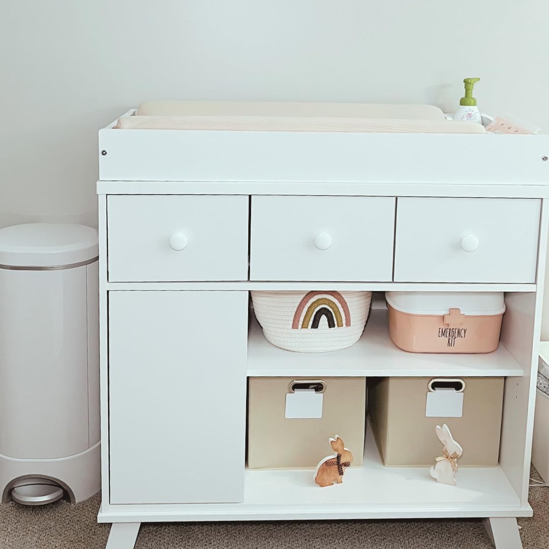 Storkcraft Modern Nursery Changing Table Dresser Combo in White & Vintage Driftwood - GREENGUARD Gold Certified with Removable Changing Table Topper customer photo 1