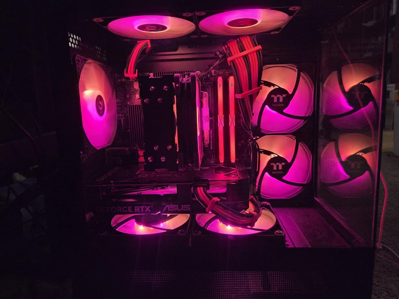 AsiaHorse 18AWG PSU Cable Extension Sleeved Custom Mod GPU PC Audio Video Power Supply Soft Braided Cables with Two Color Comb Kit 24P/8P to 6+2P/ 8P to 4+4P 30CM customer photo 1