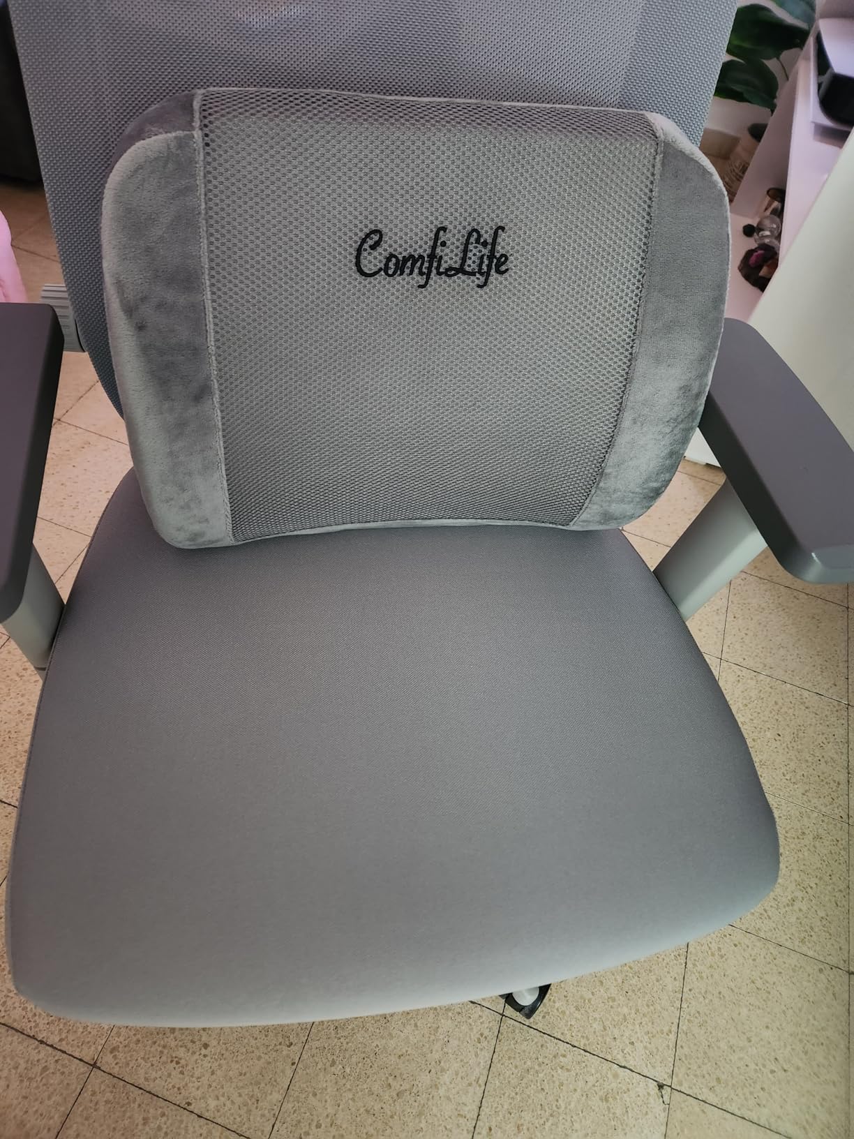 ComfiLife Lumbar Support Back Pillow Office Chair and Car Seat Cushion - Memory Foam with Adjustable Strap and Breathable 3D Mesh customer photo 1